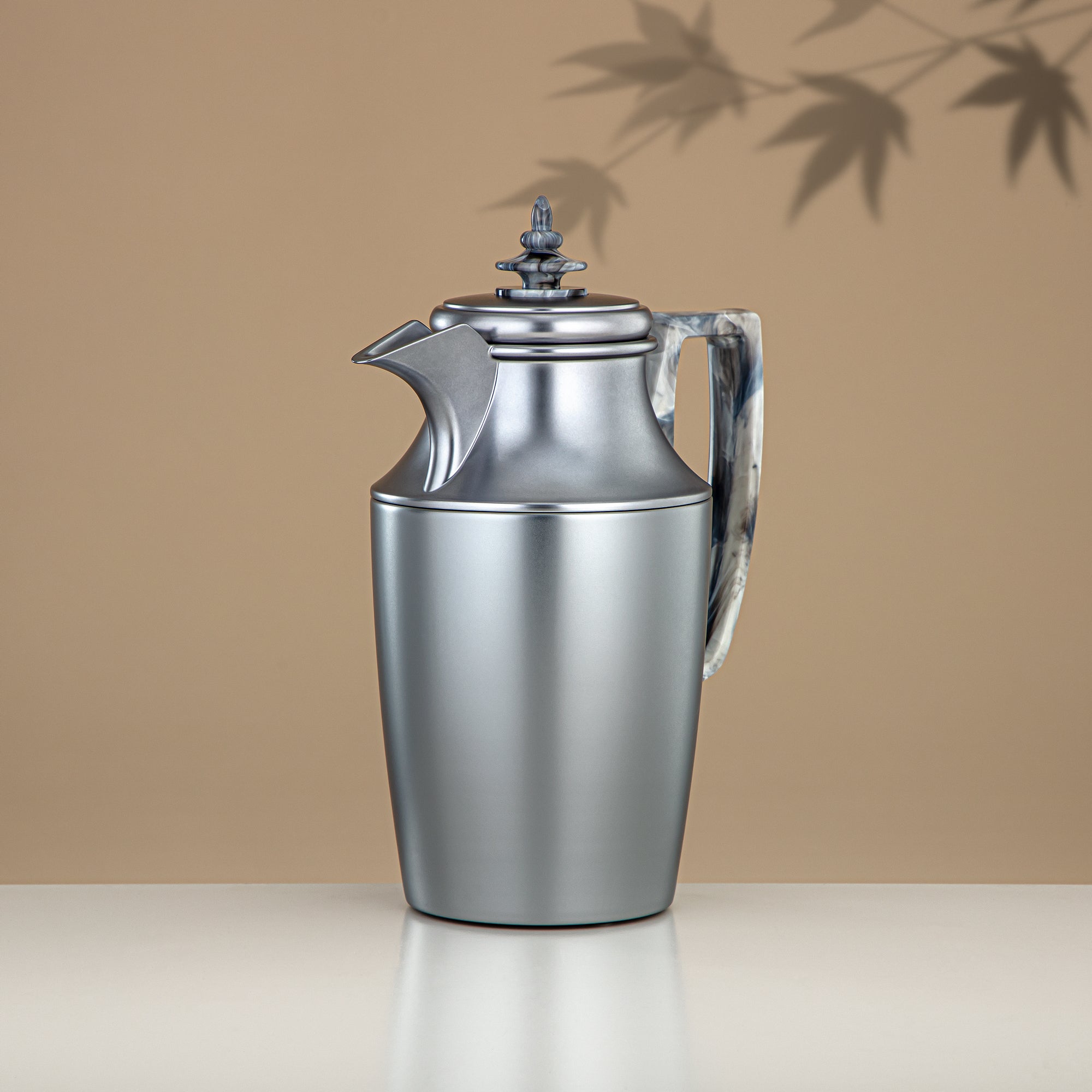 ألمرجان طقم ترامس، زر ضغط، 1 لتر + 1 لتر، فضي مطفي (JBH10T/10C- م/س/س/م/س) - شاي وقهوة ترمس