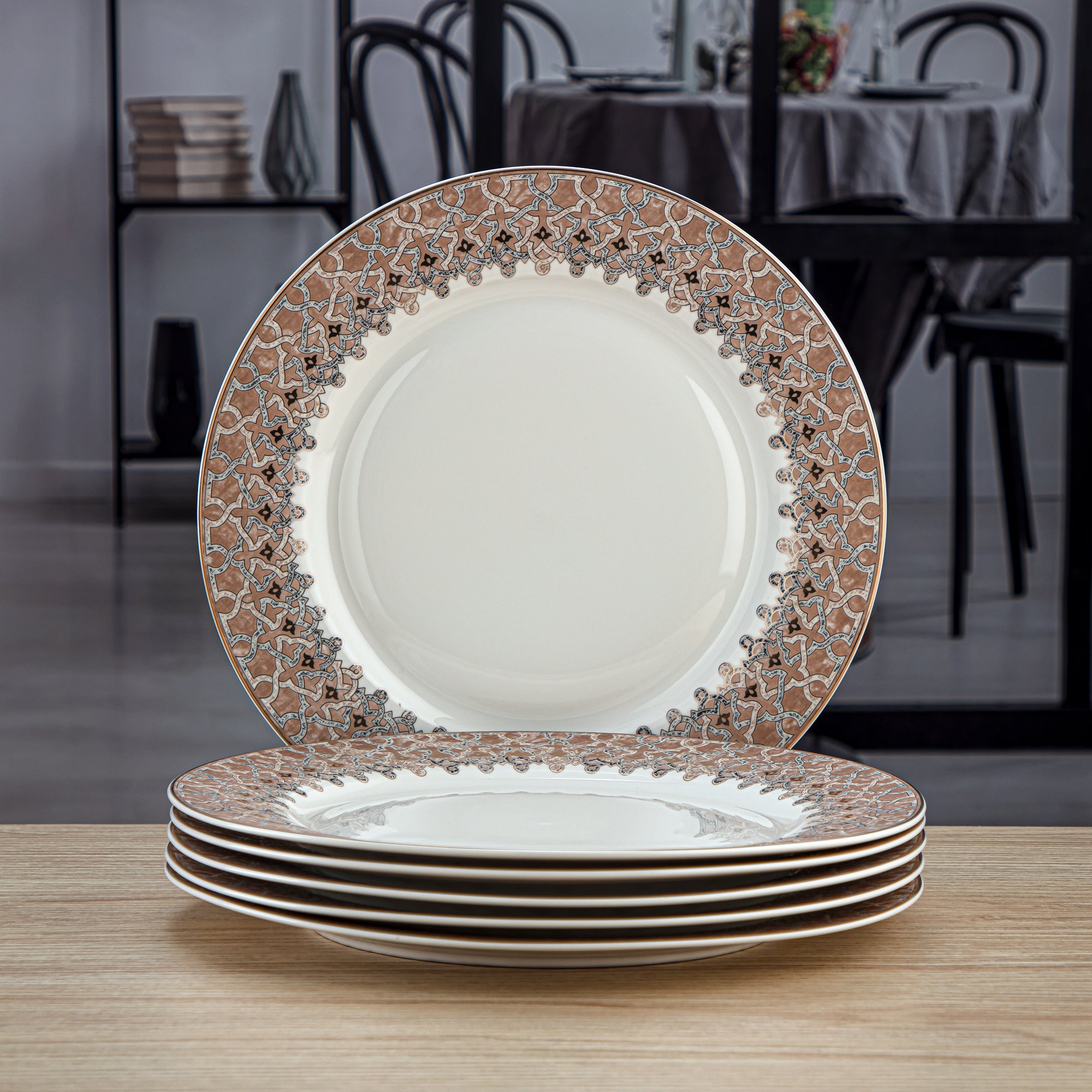 Porcelain Dinner Set Plates Karaca Gem 24-Piece Bone China Dinner