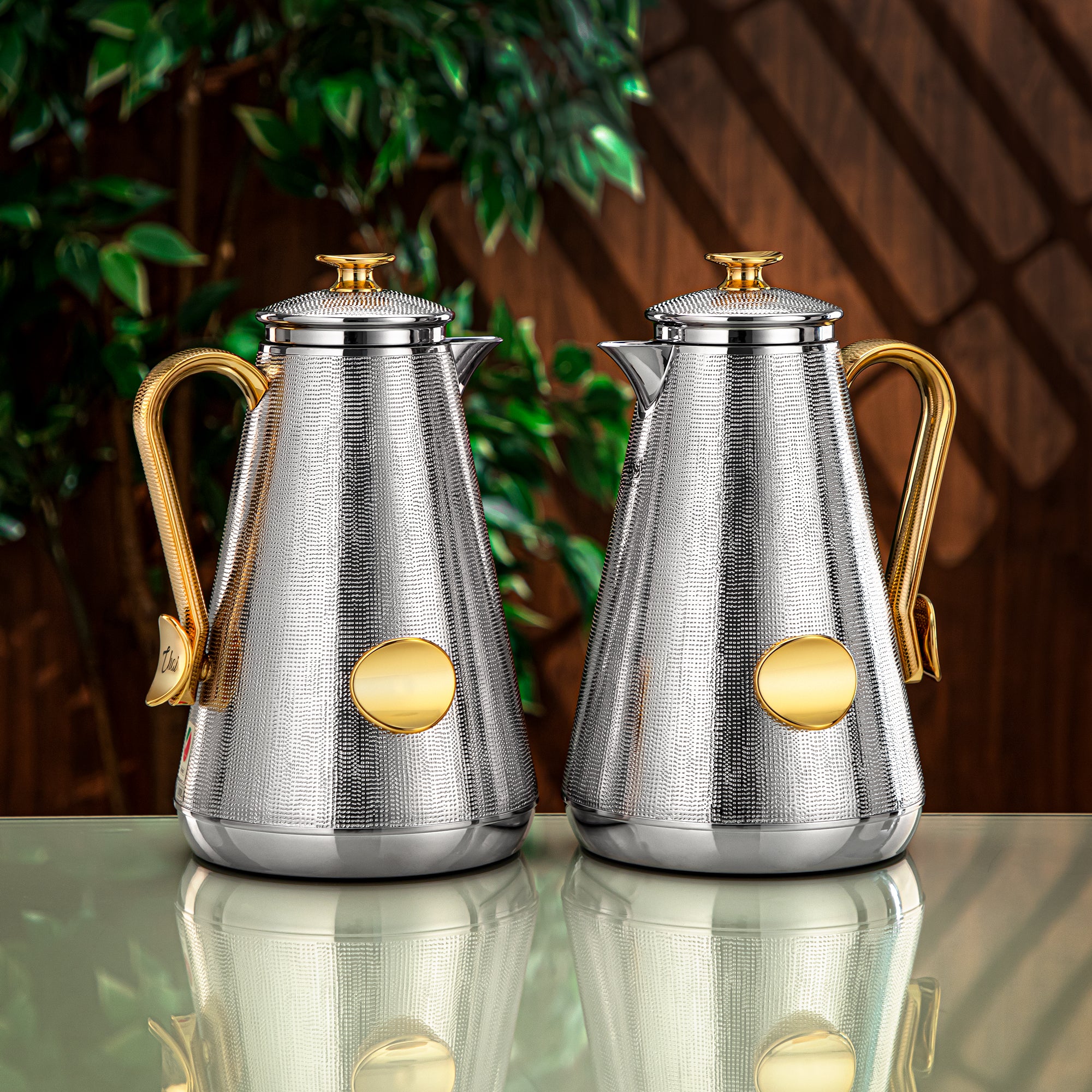 Almarjan 2 Pieces Vacuum Flask Set Silver & Gold - PZ-SG