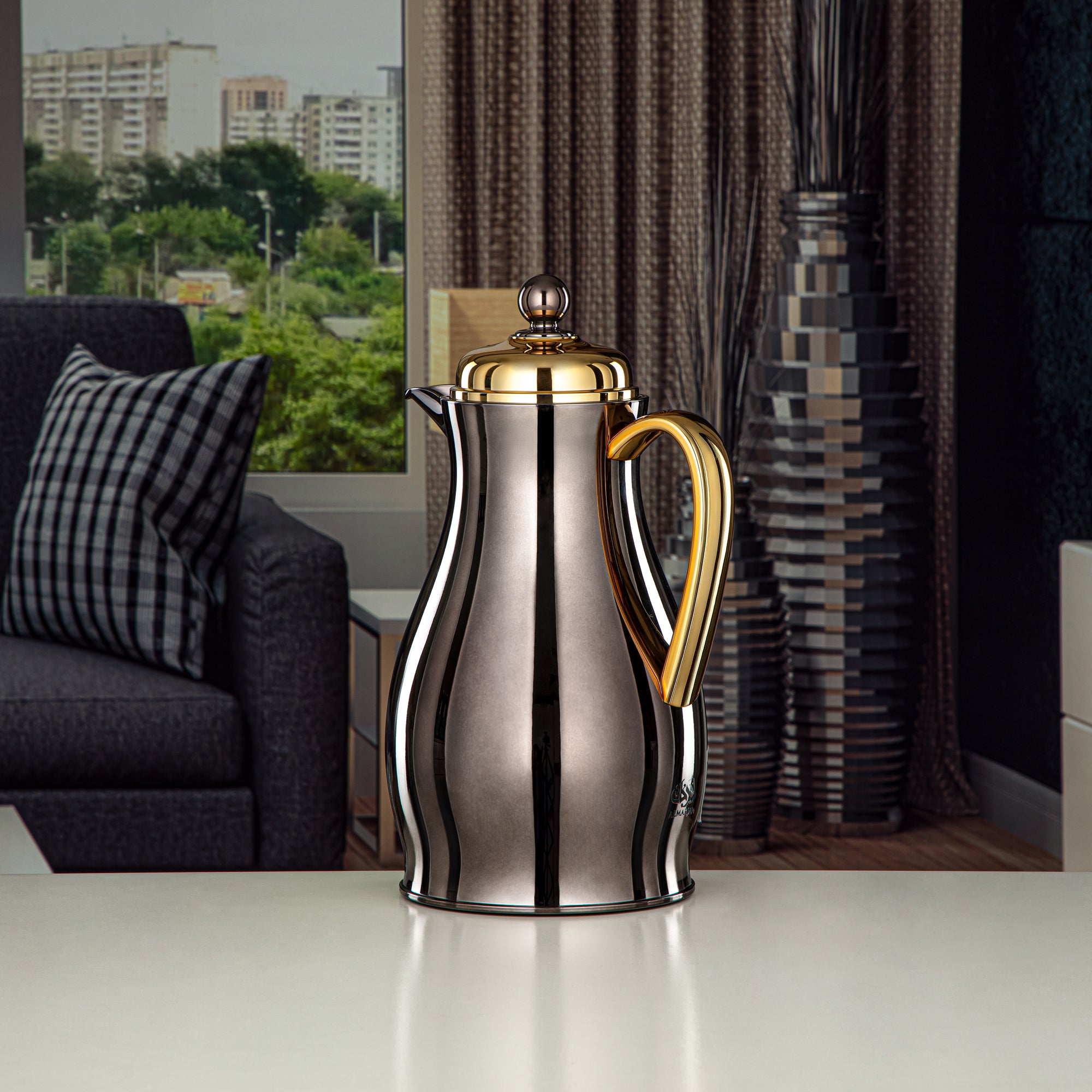 طقم ترامس المرجان Nickle Black & Gold 0.7L + 1L (RPA-070-NBKG+RPA-100-NBKG) – تقديم أنيق | رمضان و التجمعات