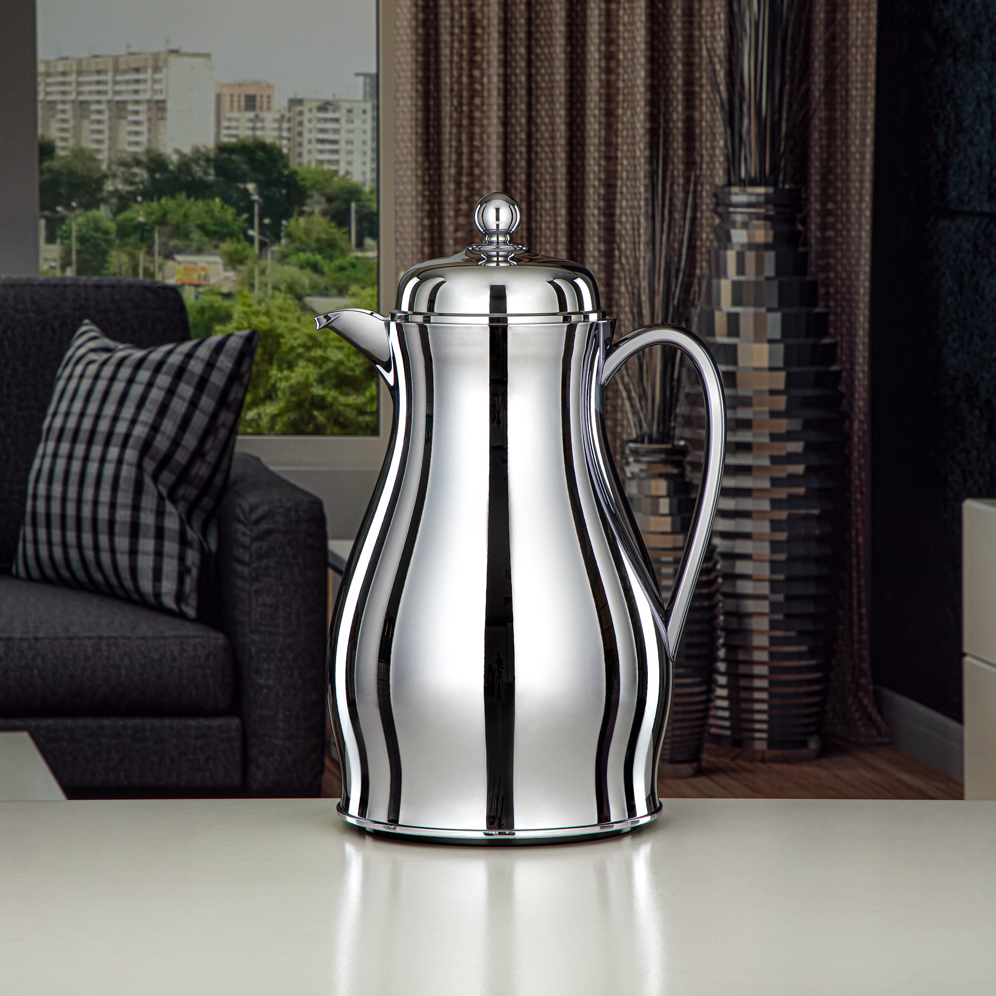 Almarjan Vacuum Flask Metal Body with Glass Liner 1L Silver (RPA-100-S) – Everyday Elegance Collection