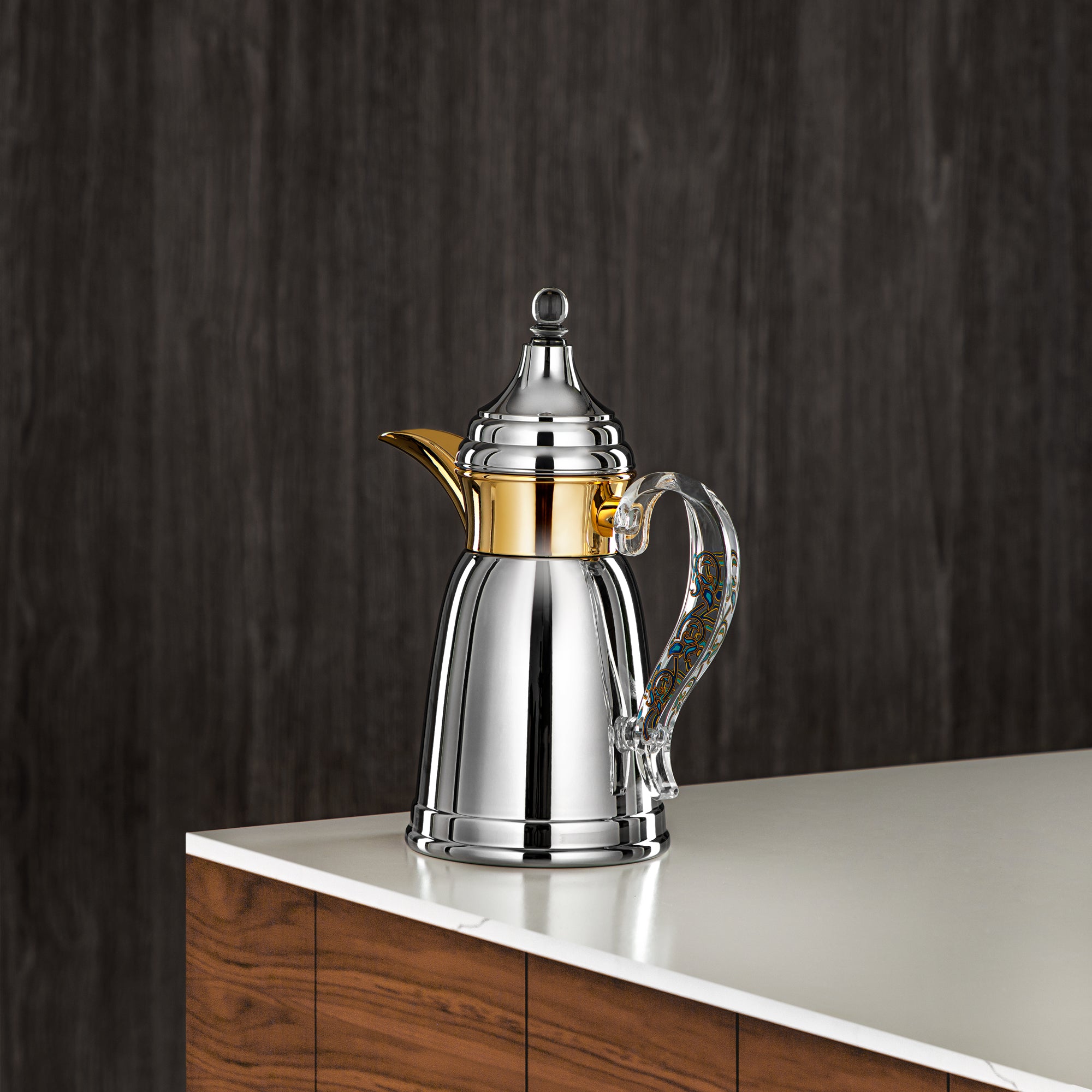 المرجان 350 مل جدار مزدوج من ستانلس ستيل فضي وذهبي - SM-2E02-035 C/G/BLU