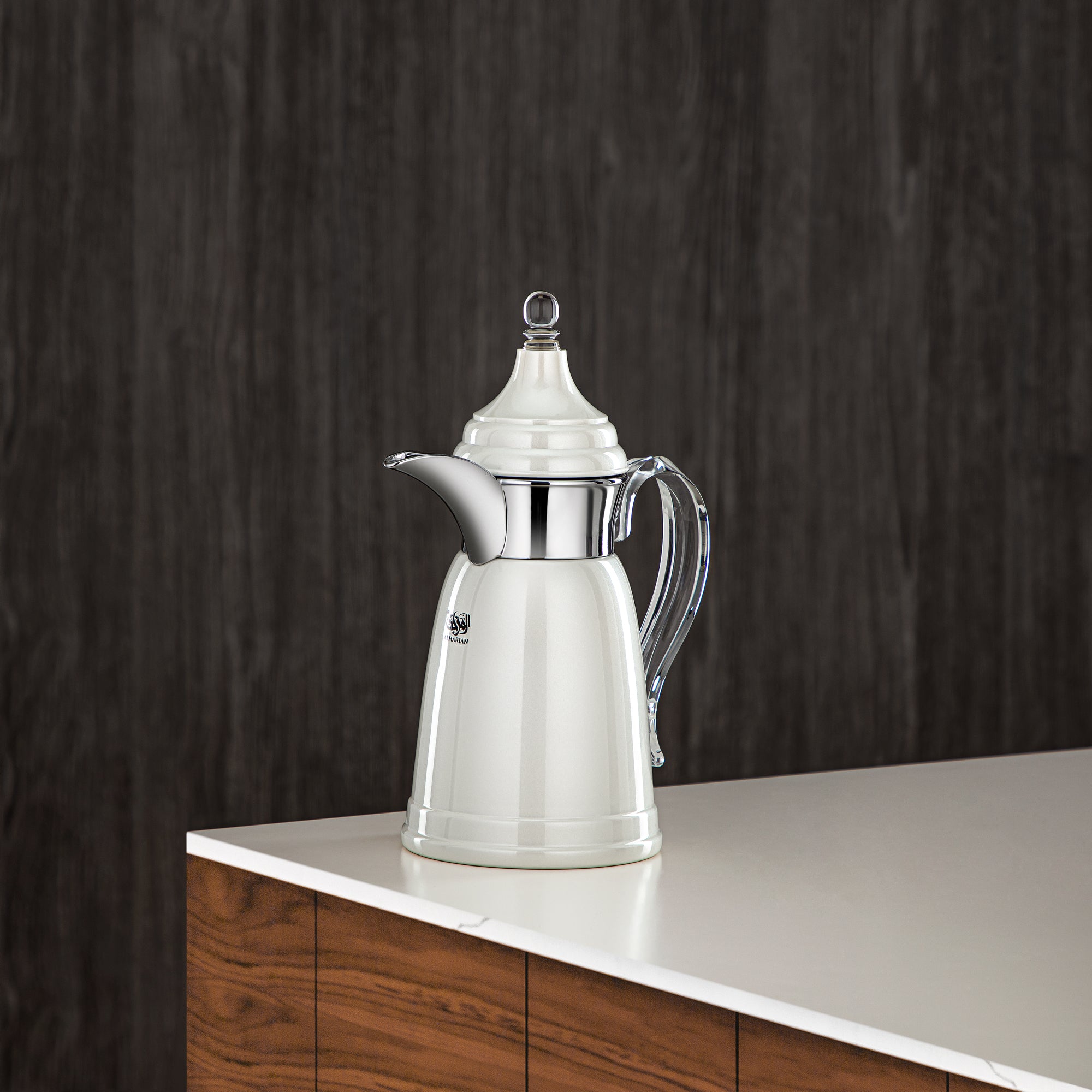 Almarjan 350 ML Stainless Steel Double Wall Flask Pearl White & Silver - SM-2E02-035 PW/C