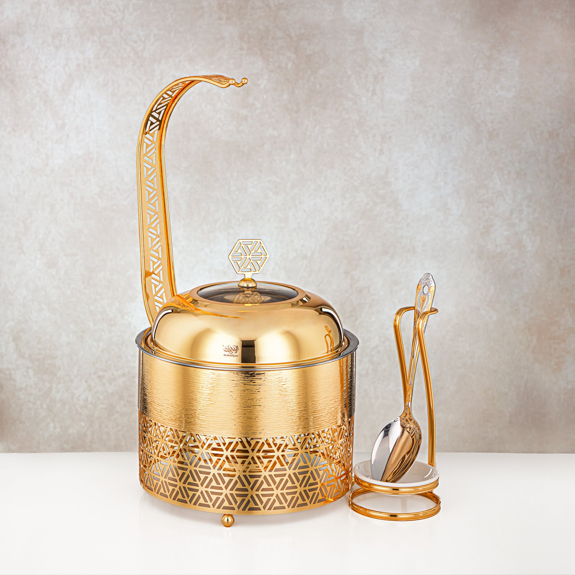 المرجان طبق تسخين 2000 مل ذهبي - STS0013202