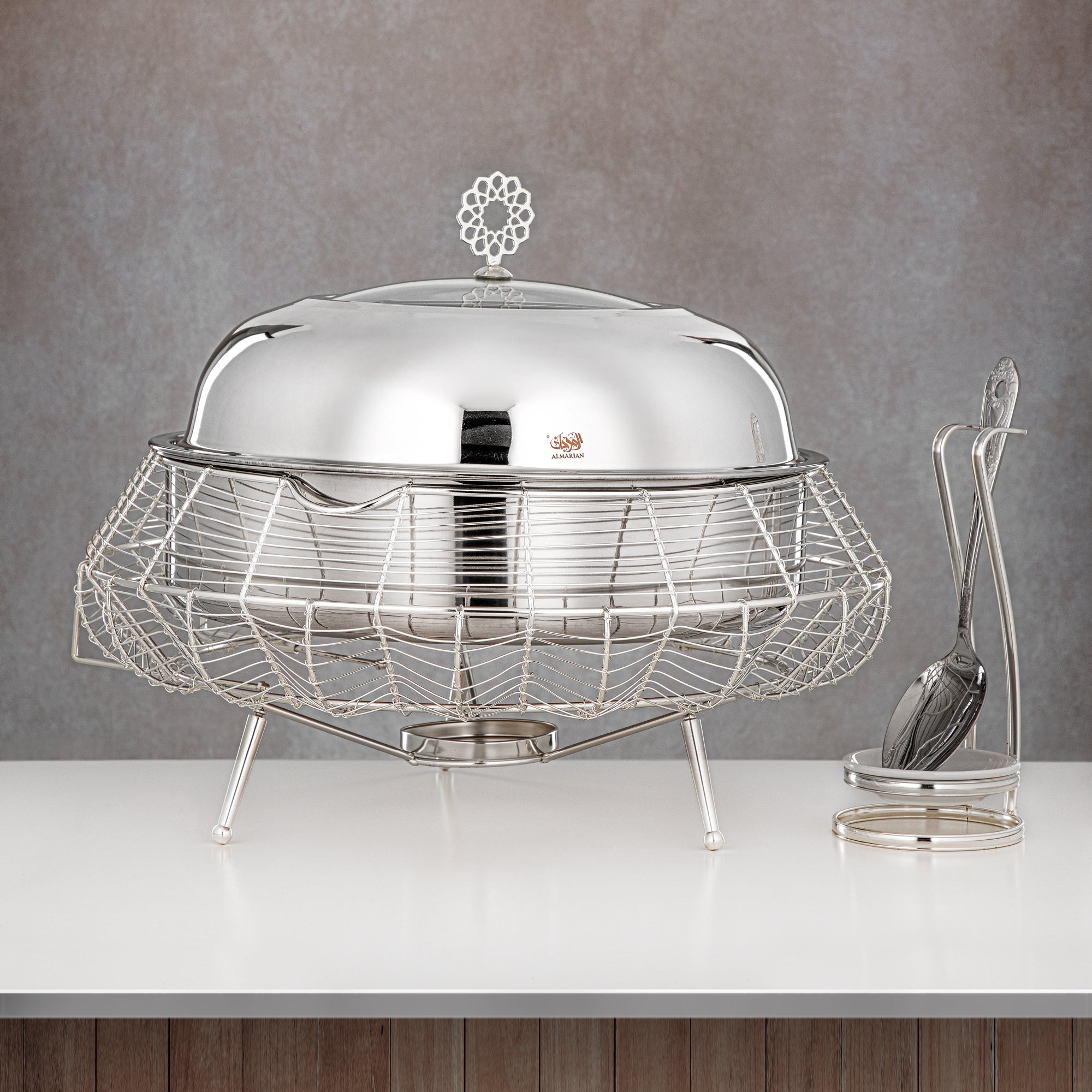 طبق تسخين المرجان 6500 مل فضي - STS0013245