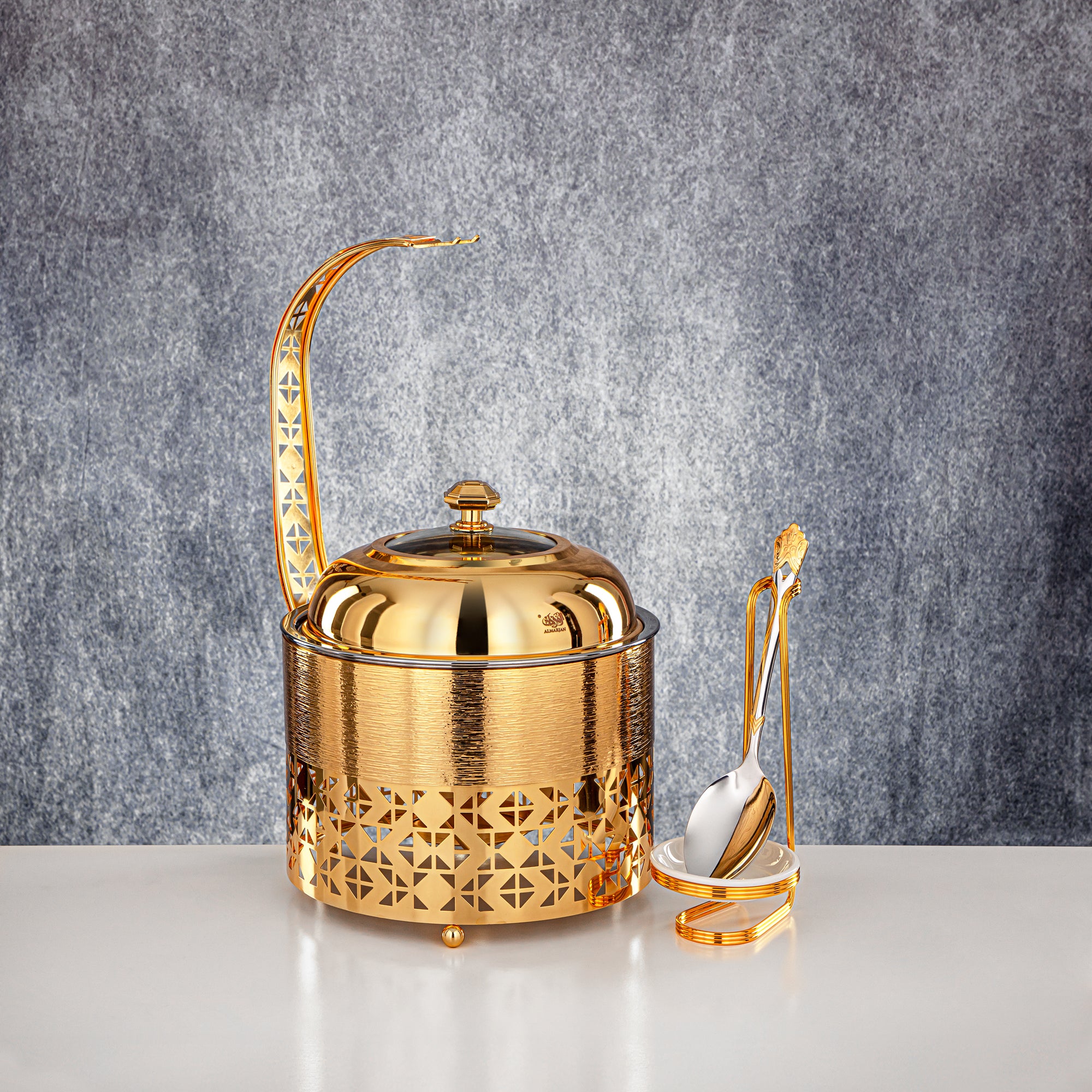 المرقجان 2000 مل طبق تسخين ذهبي - STS0013332