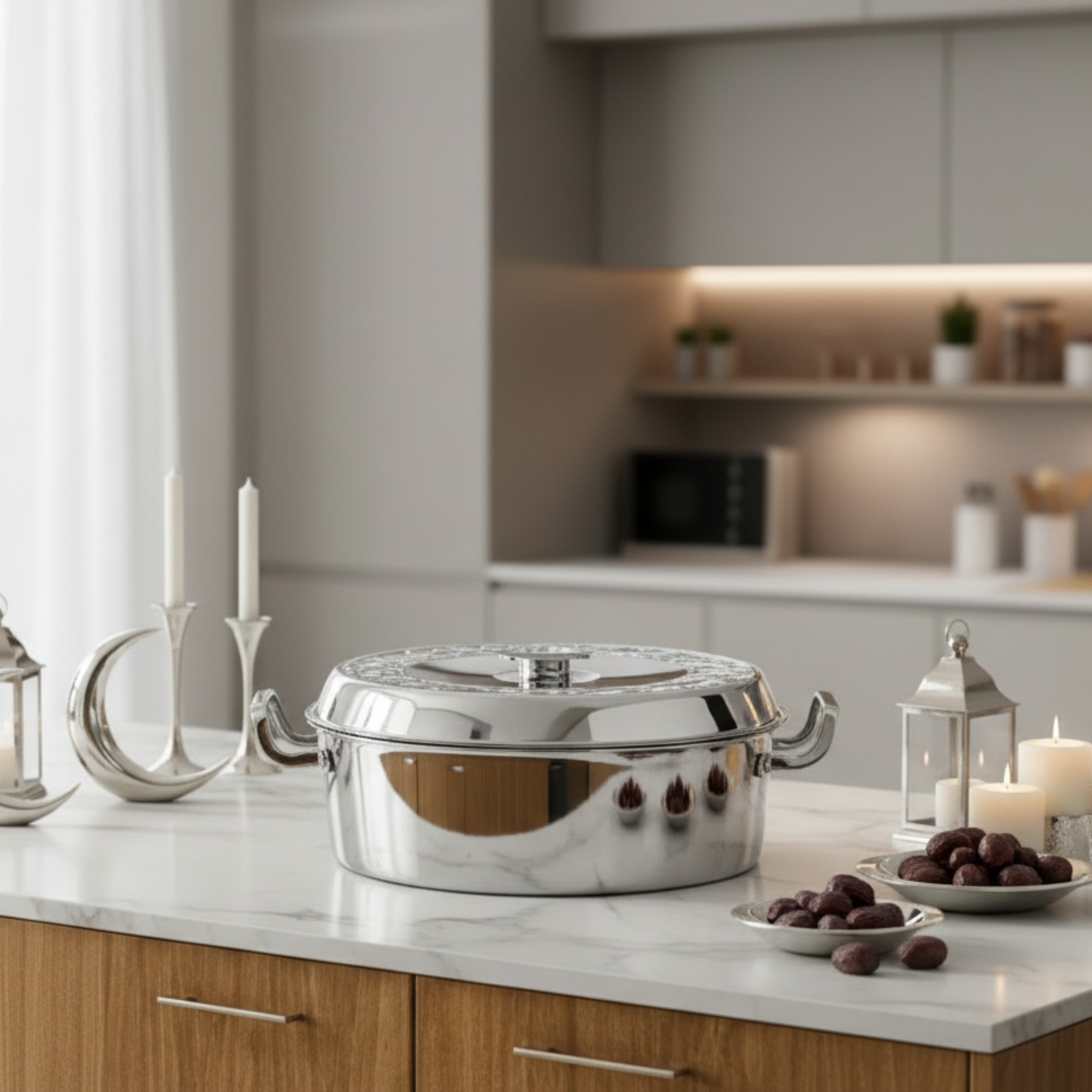 المرجان بدر حرارات 30 سم فضي