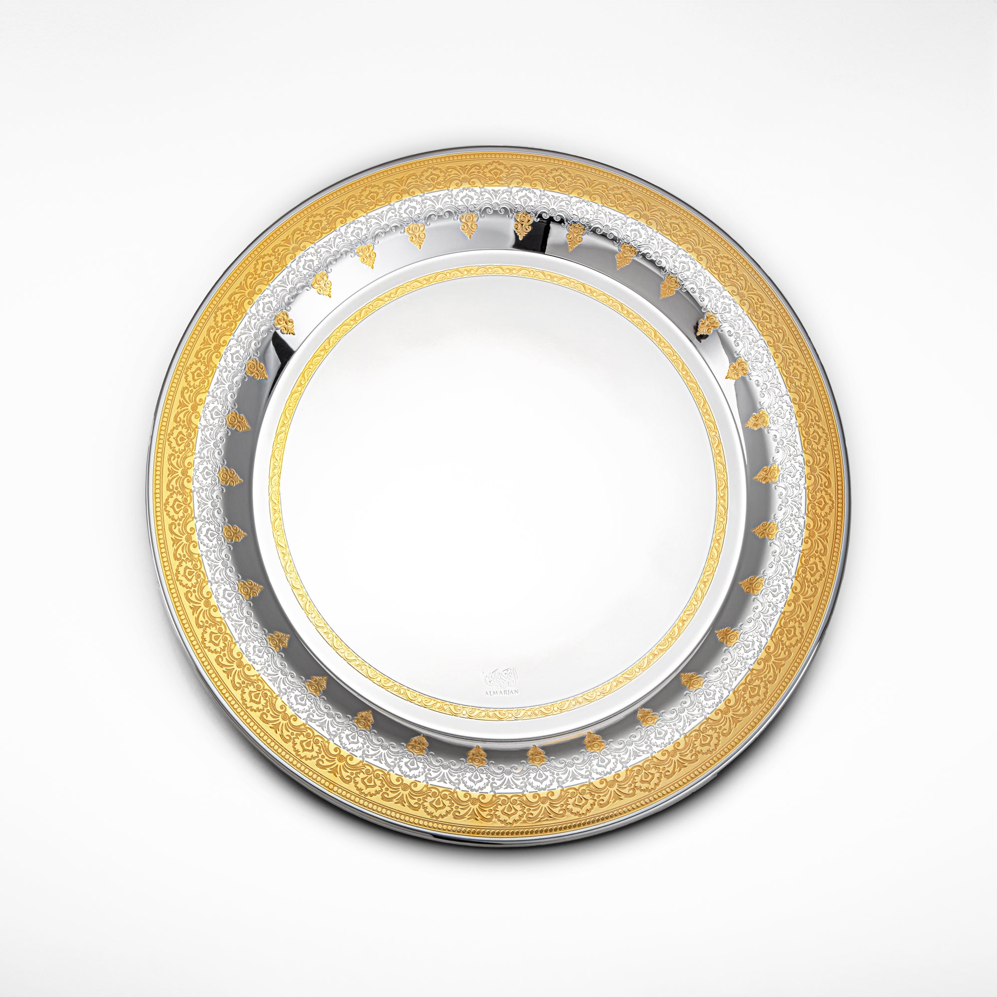 Almarjan 14 Pcs Teresa Collection Stainless Steel Cake Set Silver & Gold - STS2051225