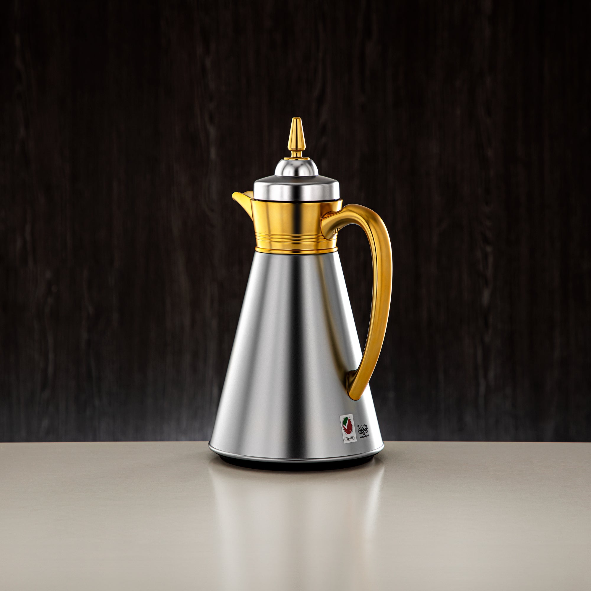 ألمرجان طقم ترامس، 0.7 لتر + 1 لتر، فضي غير لامع وذهبي غير لامع (UBC-A0700/B1000 E23E22) - أدوات تقديم رمضان