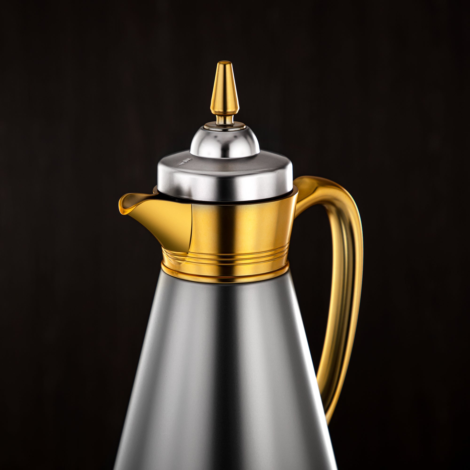 ألمرجان طقم ترامس، 0.7 لتر + 1 لتر، فضي غير لامع وذهبي غير لامع (UBC-A0700/B1000 E23E22) - أدوات تقديم رمضان