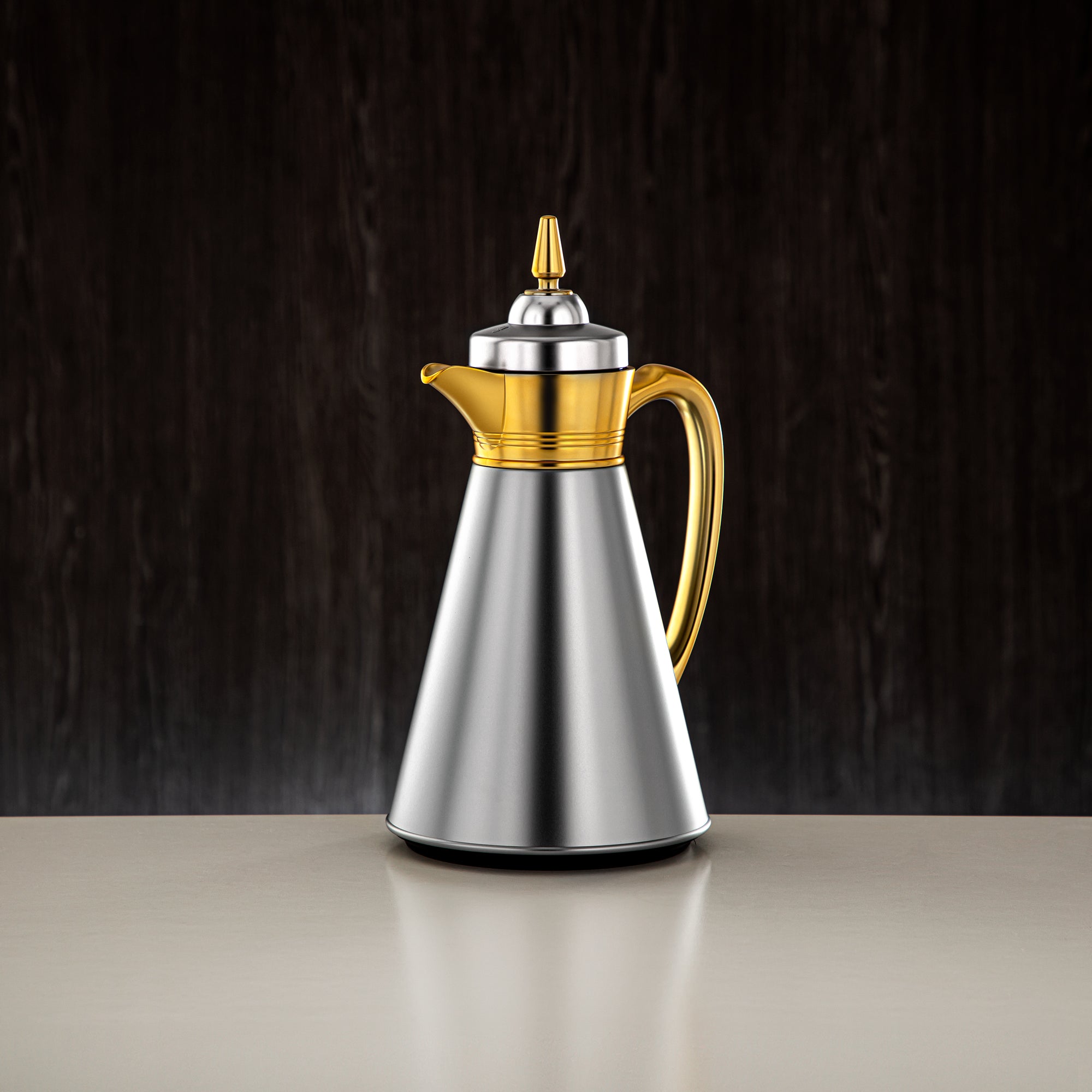 ألمرجان طقم ترامس، 0.7 لتر + 1 لتر، فضي غير لامع وذهبي غير لامع (UBC-A0700/B1000 E23E22) - أدوات تقديم رمضان