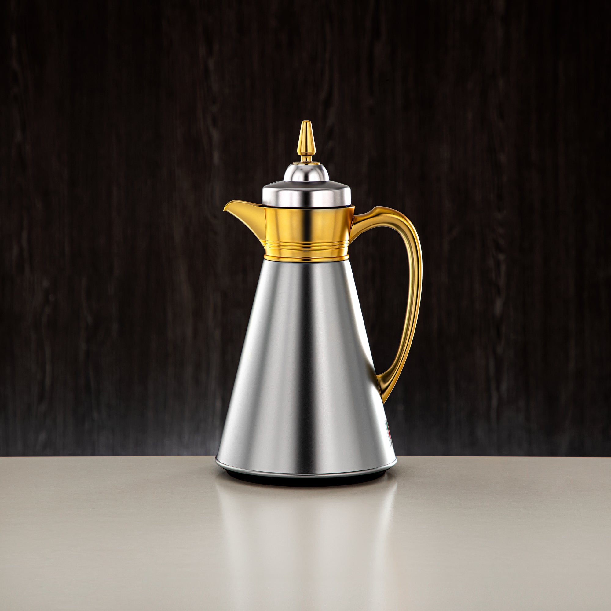 ألمرجان طقم ترامس، 0.7 لتر + 1 لتر، فضي غير لامع وذهبي غير لامع (UBC-A0700/B1000 E23E22) - أدوات تقديم رمضان