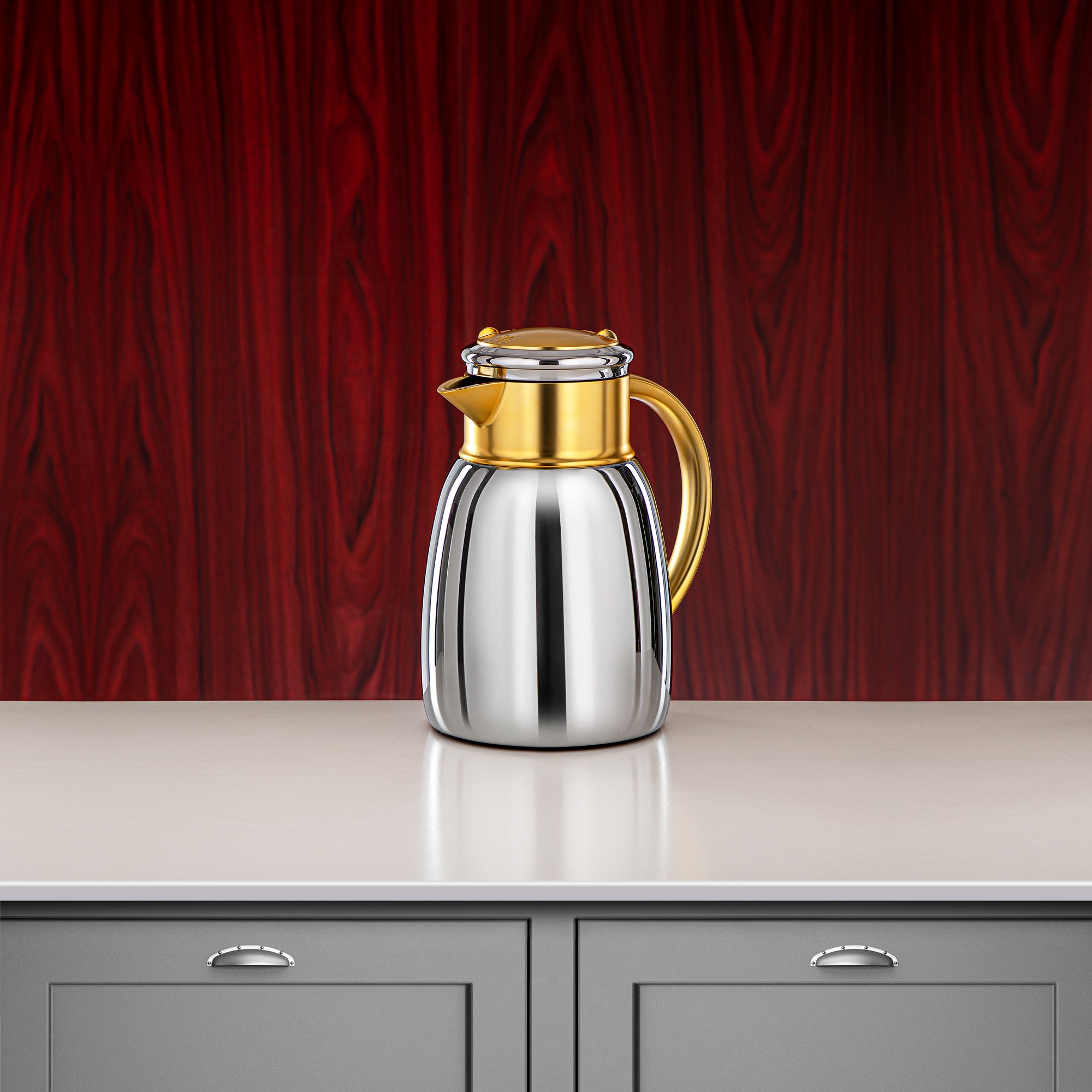 ألمرجان طقم ترامس، 0.35 لتر + 0.65 لتر + 1 لتر، فضي وذهبي مطفي (ULC-0350/0650/1000 CE22) - لكل مناسبة