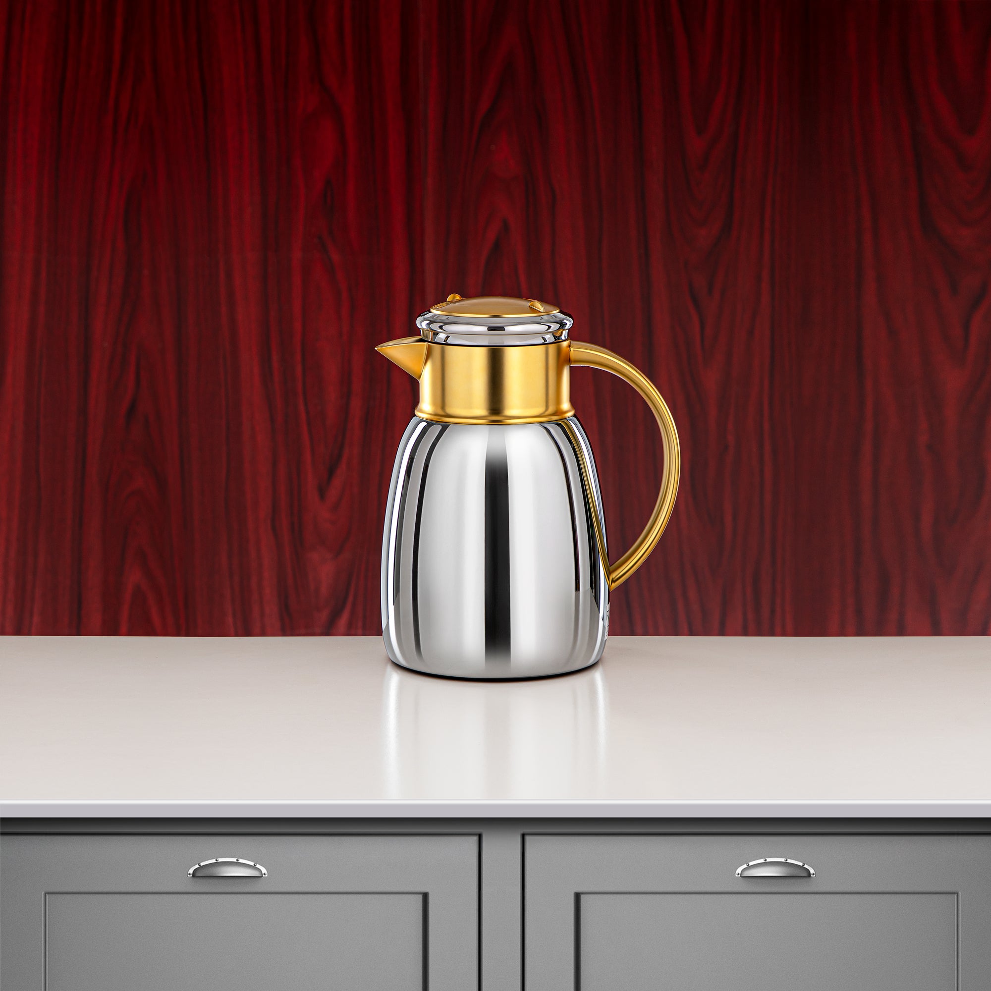 ألمرجان طقم ترامس، 0.35 لتر + 0.65 لتر + 1 لتر، فضي وذهبي مطفي (ULC-0350/0650/1000 CE22) - لكل مناسبة