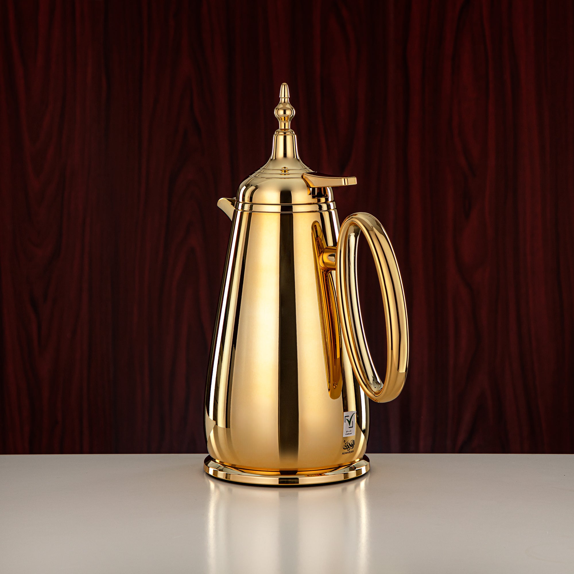 ألمرجان طقم ترامس زر ضغط ABS ذهبية 0.7 لتر + 1 لتر (UOP-A0700/B1000C95) - كلاسيكي ترمس