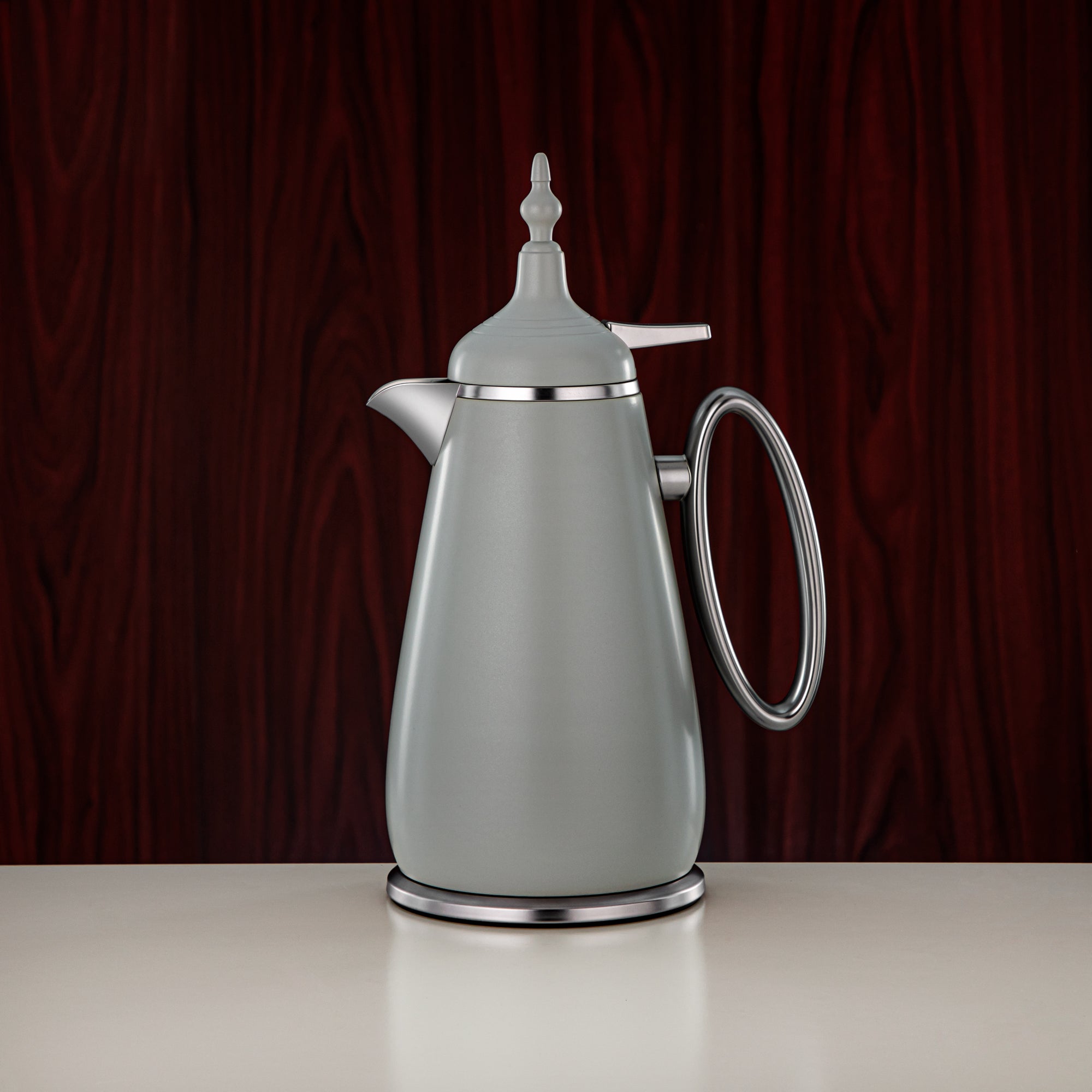 مجموعة طقم ترامس زر ضغط ABS رمادي غير لامع وفضي غير لامع 0.7 لتر + 1 لتر (UOP-A0700/B1000Q265YZE23) - ترمس كلاسيكي