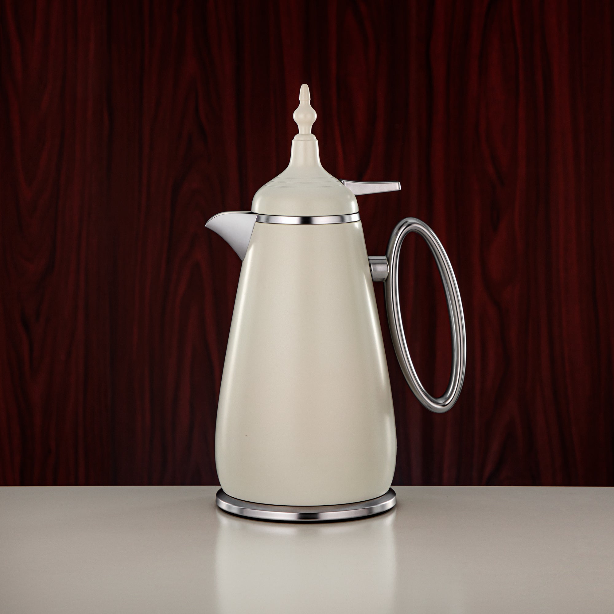 مجموعة طقم ترامس ألومرجان زر ضغط ABS أبيض غير لامع وفضي غير لامع 0.7 لتر + 1 لتر (UOP-A0700/B1000Q330YZE23) - ترمس كلاسيكي