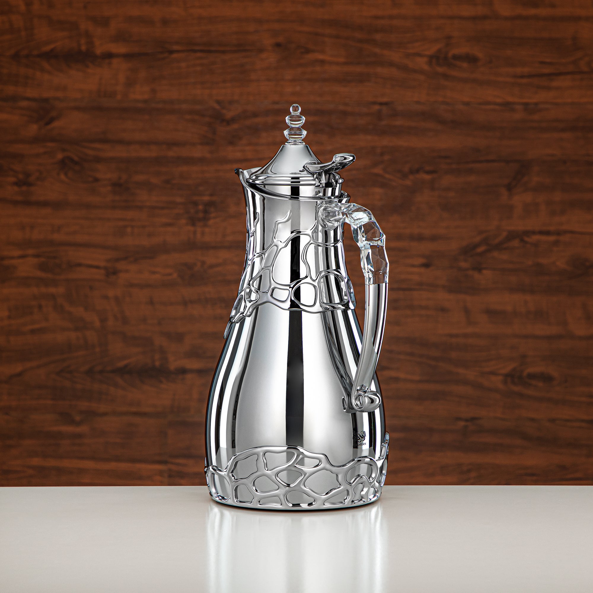 طقم ترامس المرجان بجسم معدني 0.7 لتر و1 لتر بمقبض ABS وأكريليك (VBC-0700/1000 C) – تقديم الشاي والقهوة فضي كامل