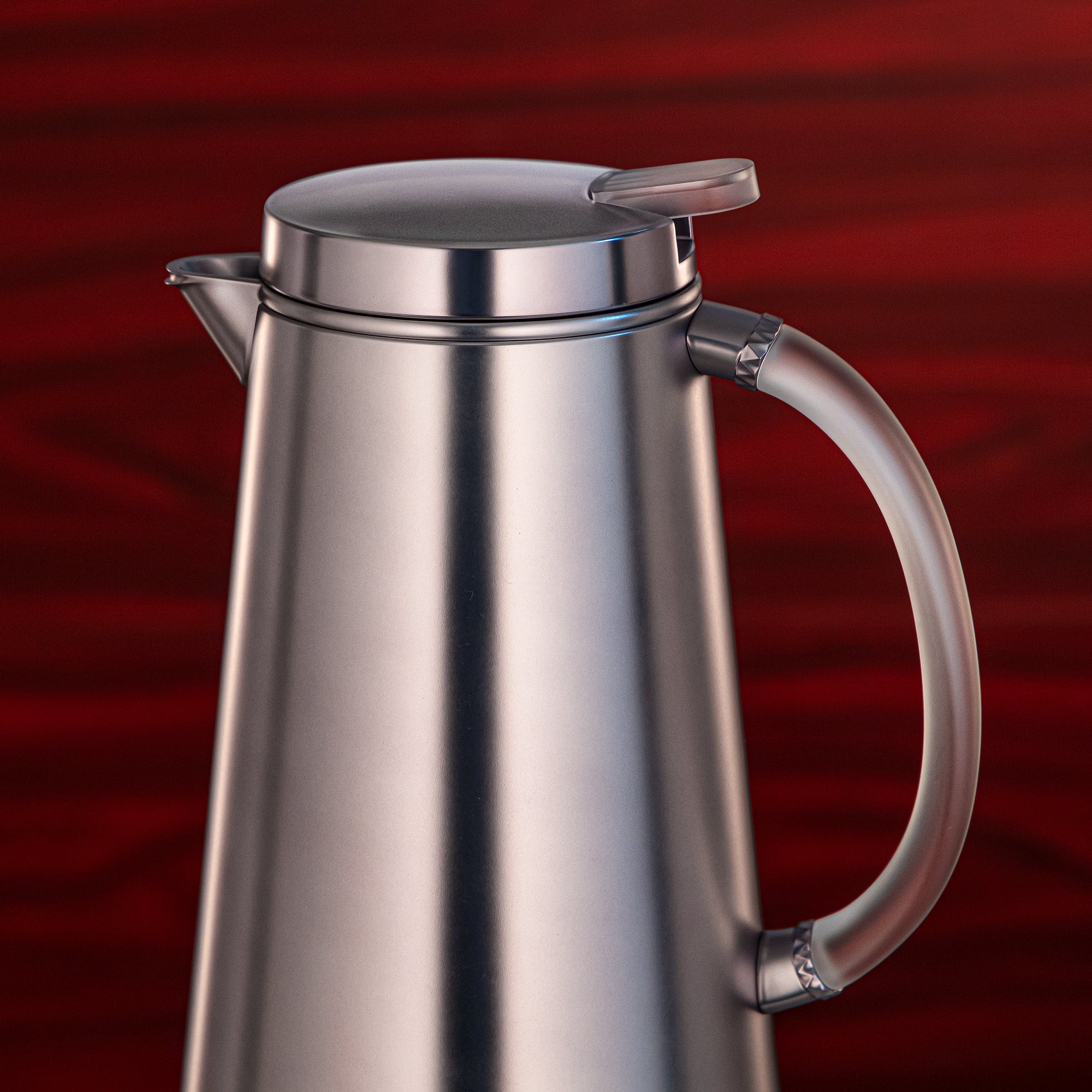 Almarjan Vacuum Flask Metal 0.5 Liter Matt Silver with Frost Handle (VOP-500 E23Y15) – Elegant Serving | Ramadan & Gatherings