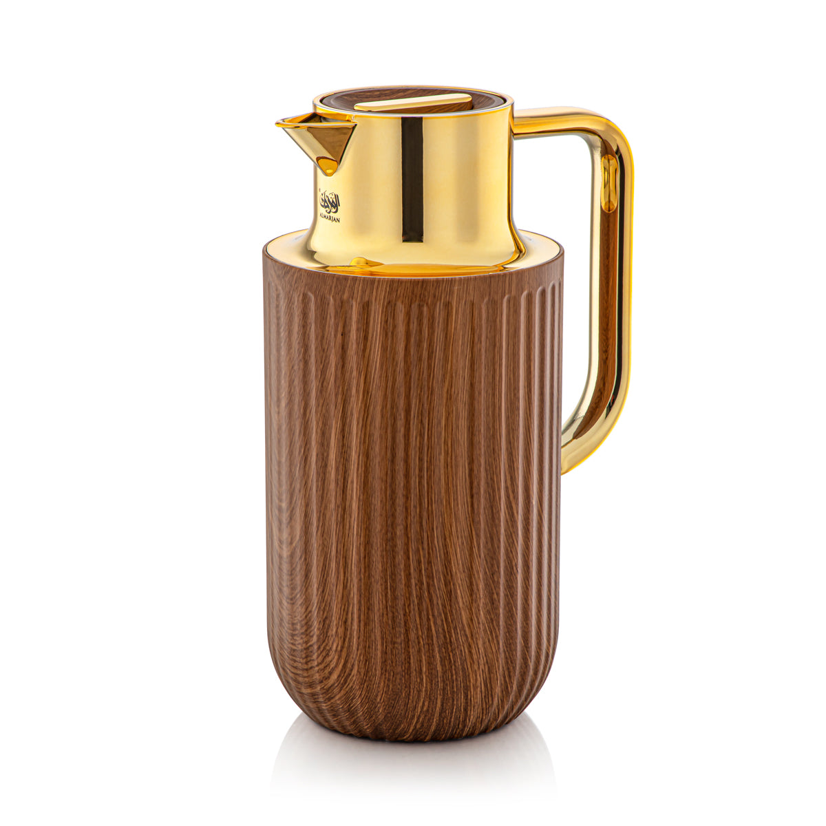 Almarjan 1.6 Liter Vacuum Flask Light Wood & Gold - 2C122-160 LW/G