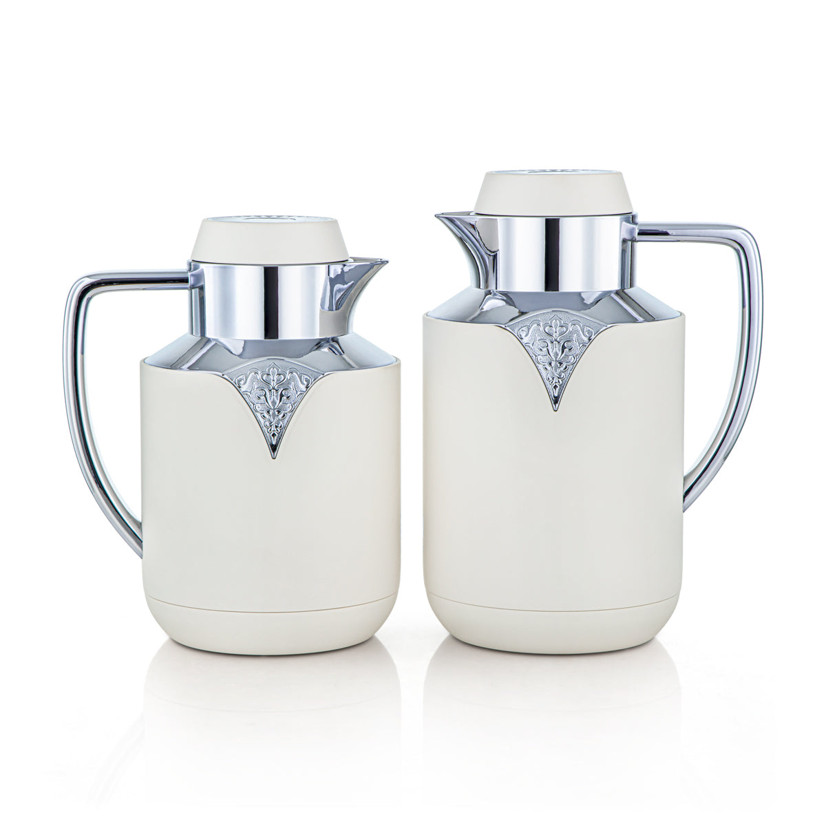 Almarjan 2 Pieces Vacuum Flask Set Ivory & Silver - FG201-070/100 MIV/C