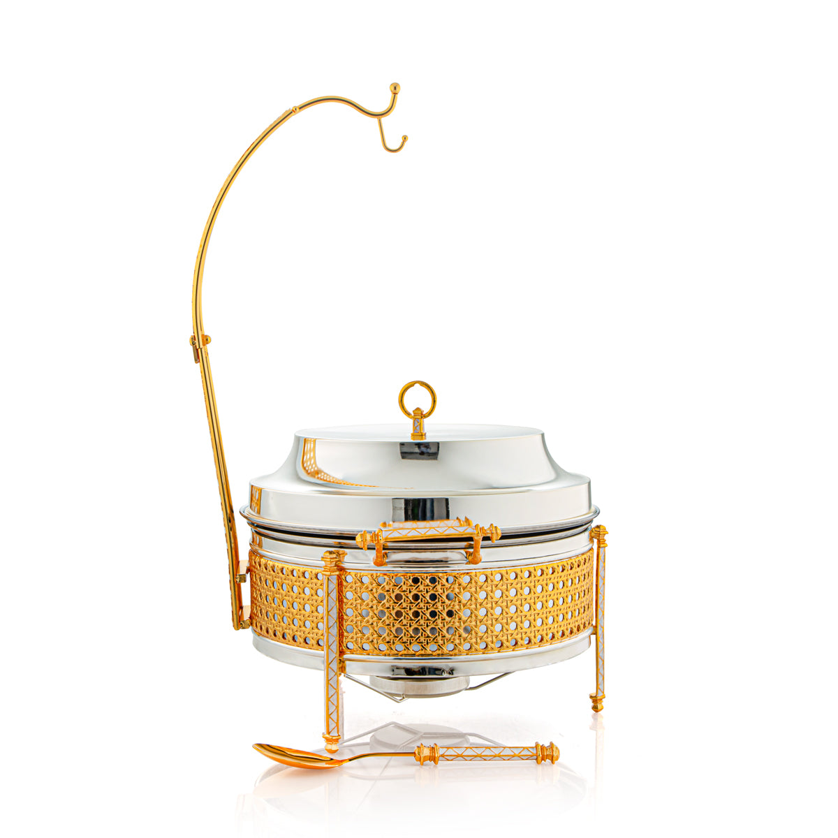 Almarjan 3500 ML Al Waha Collection Food Warmer Silver & Gold - FW160-CG-L