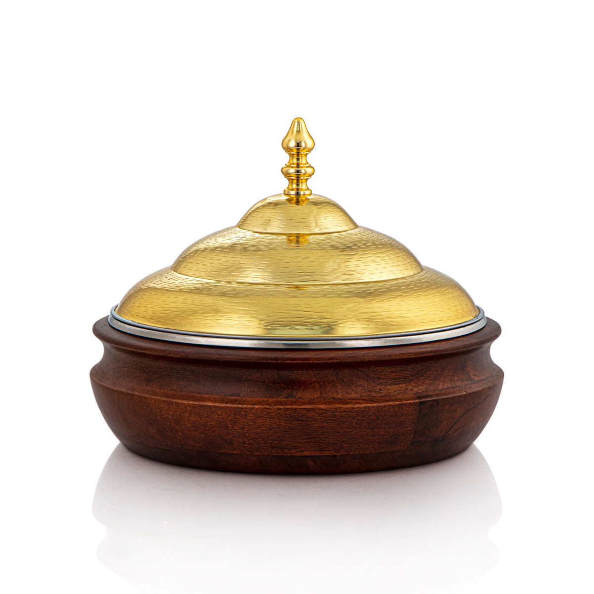 Almarjan 28 CM Stainless Steel Hot Pot Wood & Gold - MD-209 C