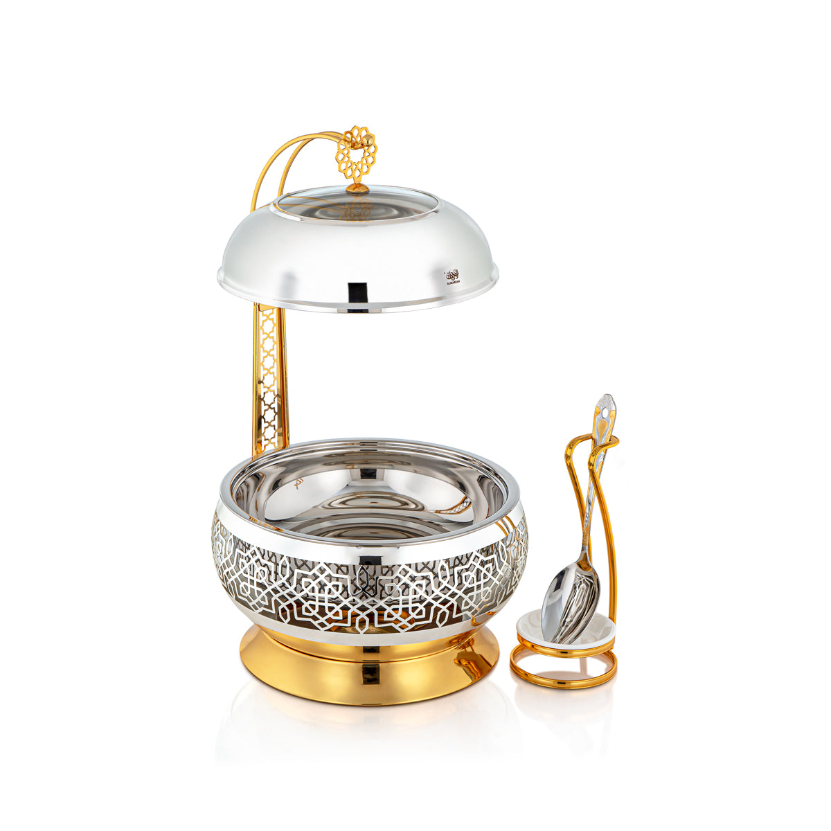Almarjan 3 Liter Chafing Dish With Spoon Silver & Gold - STS0012926