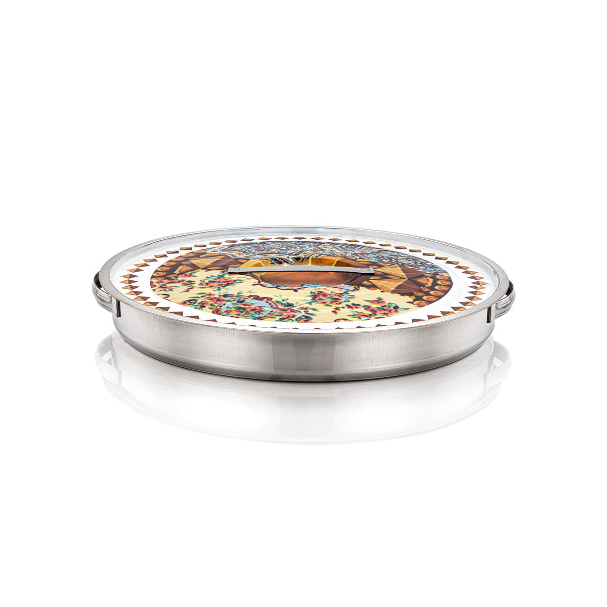 صينية فطور المرجان 42 سم الستانلس ستيل - مينا 17