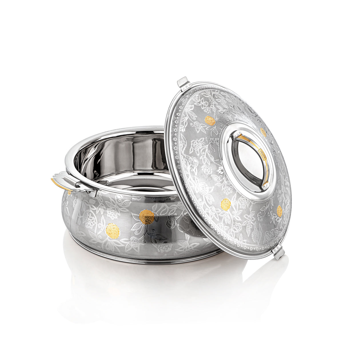 طقم المرجان للحرارات ستينلس ستيل من تشكيلة بشرى 3 قطع فضي وذهبي - H23EPG16HG