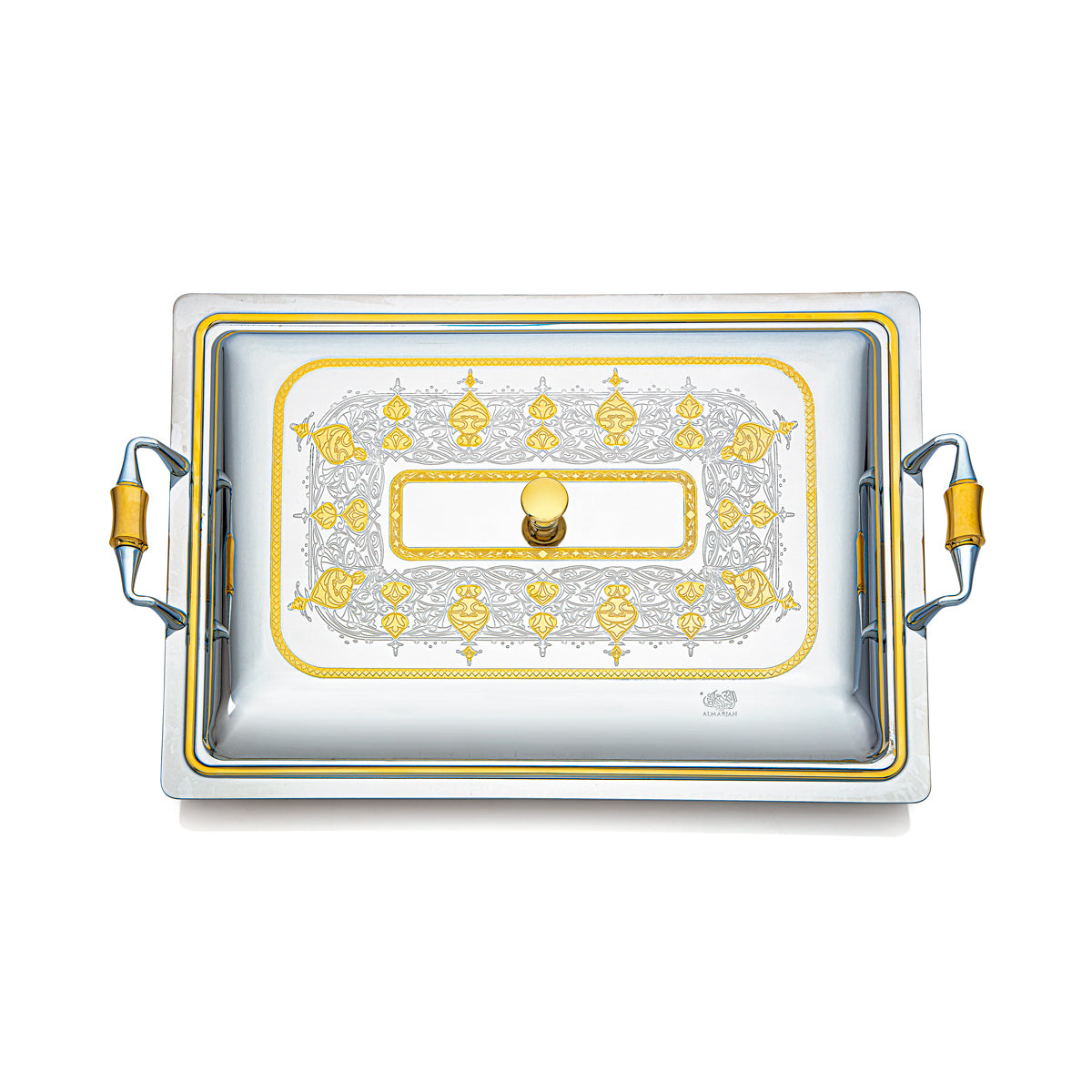 صينية المرجان المستطيلة للتقديم 45 سم ستانلس ستيل مع غطاء - STS2051180