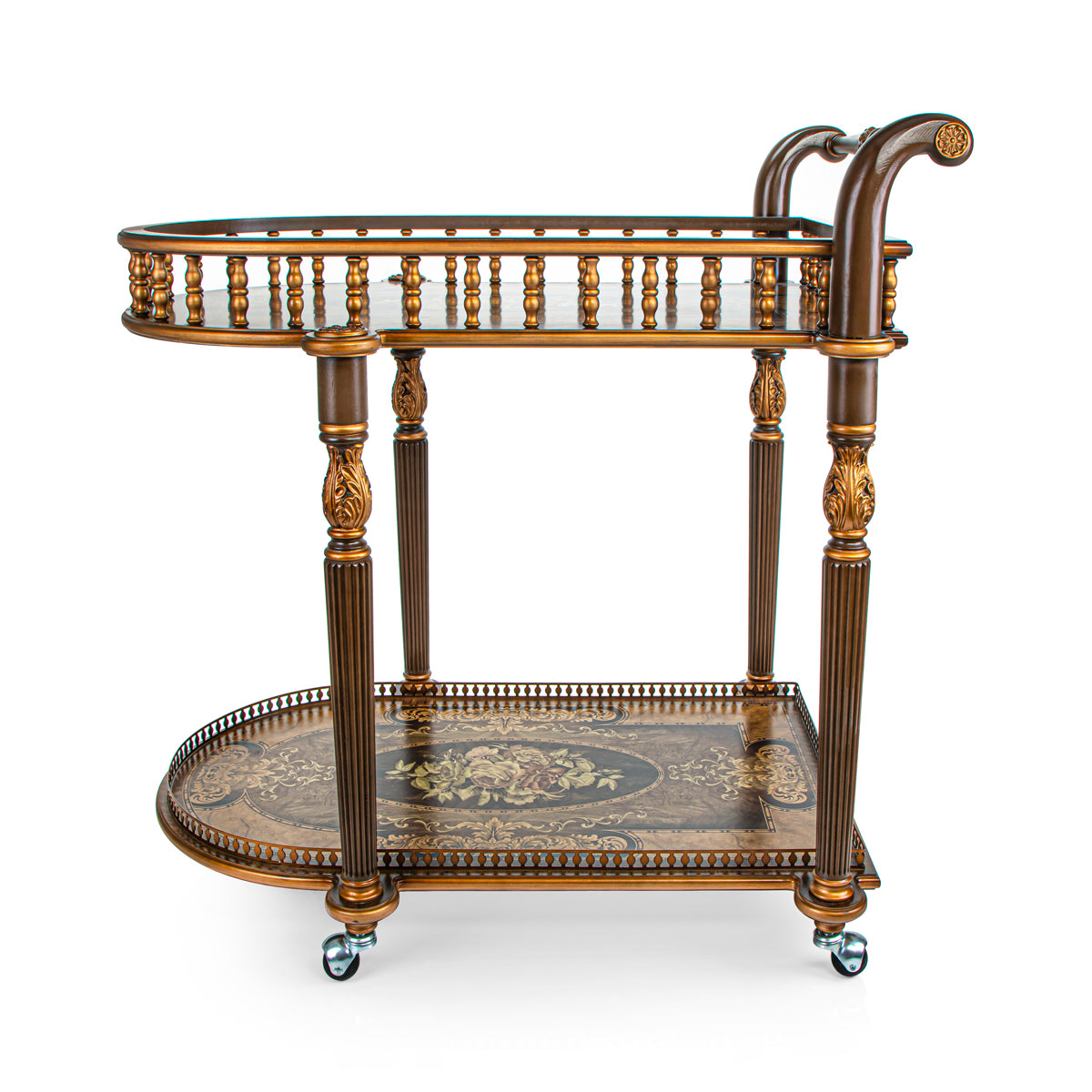 Almarjan 2 Tier Wooden Serving Trolley - WOD2800010