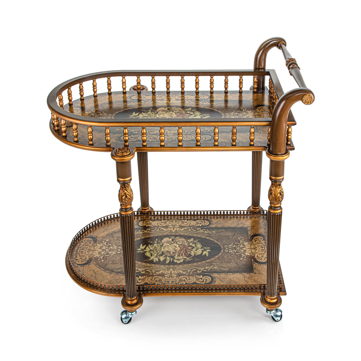 Almarjan 2 Tier Wooden Serving Trolley - WOD2800010