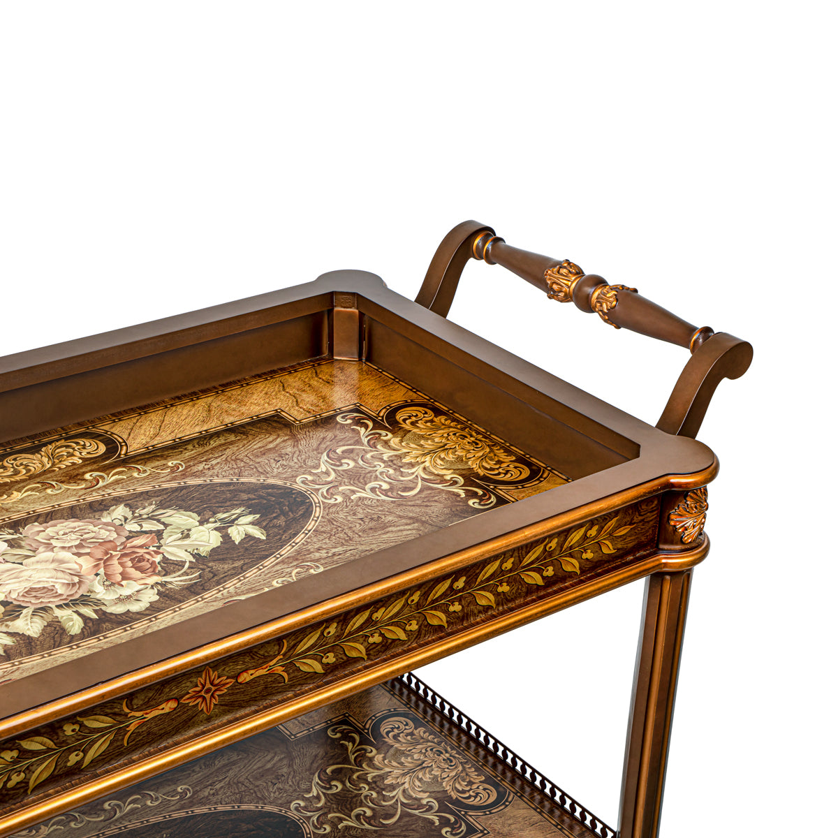 Almarjan 2 Tier Wooden Serving Trolley - WOD2800012