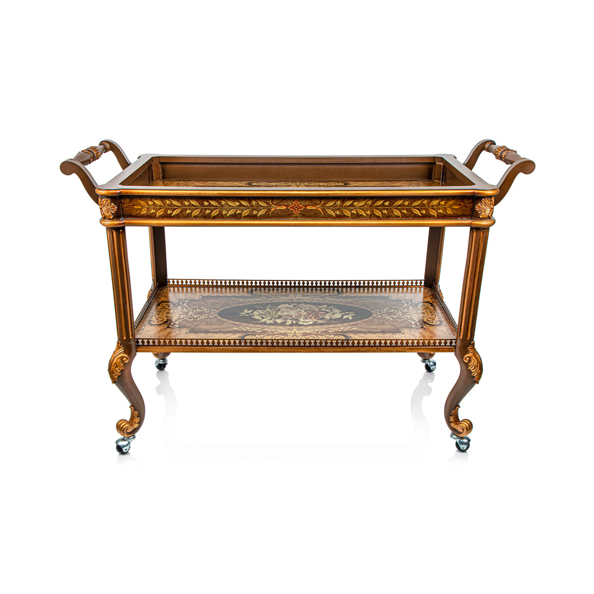 Almarjan 2 Tier Wooden Serving Trolley - WOD2800012