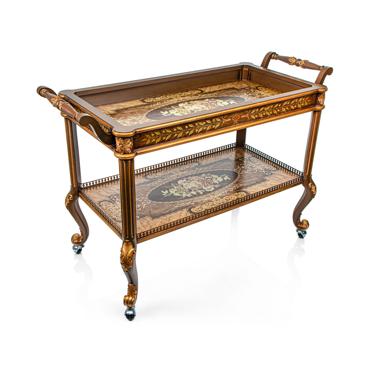 Almarjan 2 Tier Wooden Serving Trolley - WOD2800012