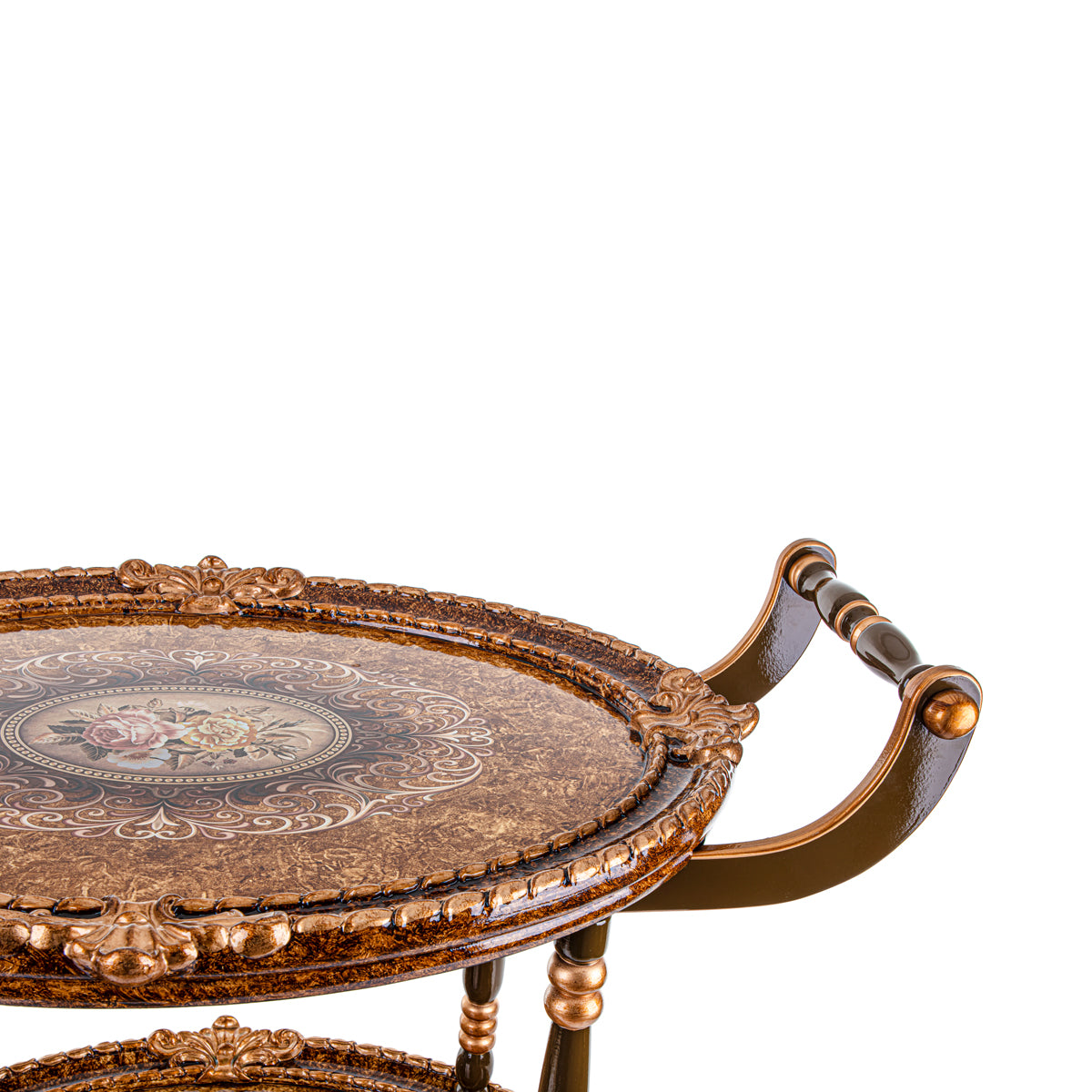 Almarjan 2 Tier Wooden Serving Trolley - WOD2810006