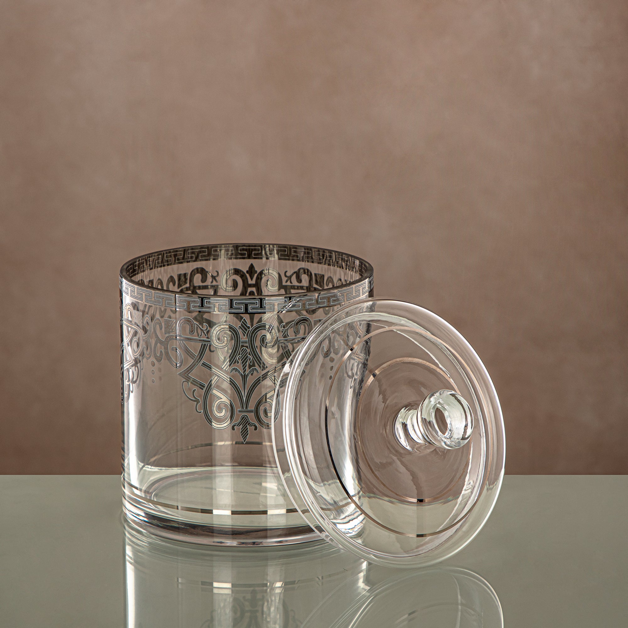 Almarjan Candy Bowl Clear & silver 900ML (0194T-YCS-SIL) Gatherings, special occasions, Ramadan, eid