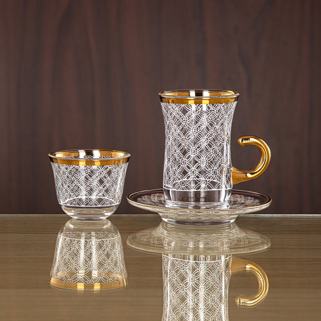 Almarjan 18 Pieces Glass Tea Set - 1043BJ-0001P-1013B-SFY