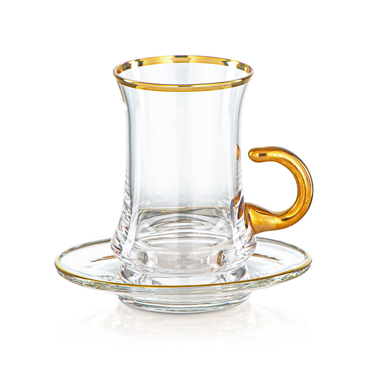 Almarjan 120 ML Glass Tea Cup - 1265B-0001P-GLD