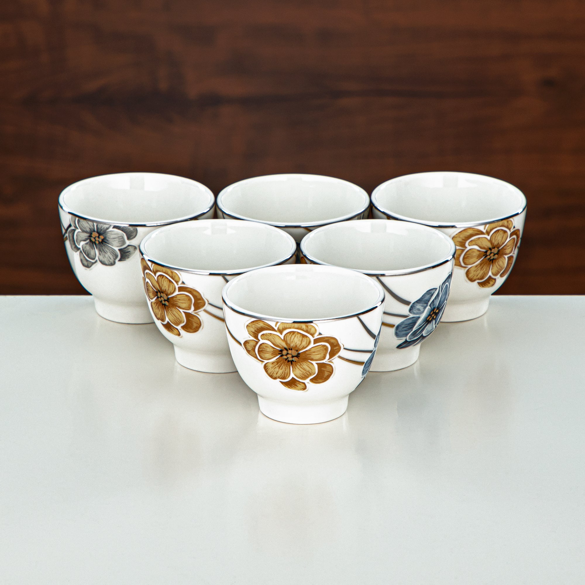 طقم شاي المرجان زجاج بوروسيليكات، ستانلس ستيل وخزف 18 قطعة (18PCS-12256-1) – مجموعة شاي زهرية أنيقة