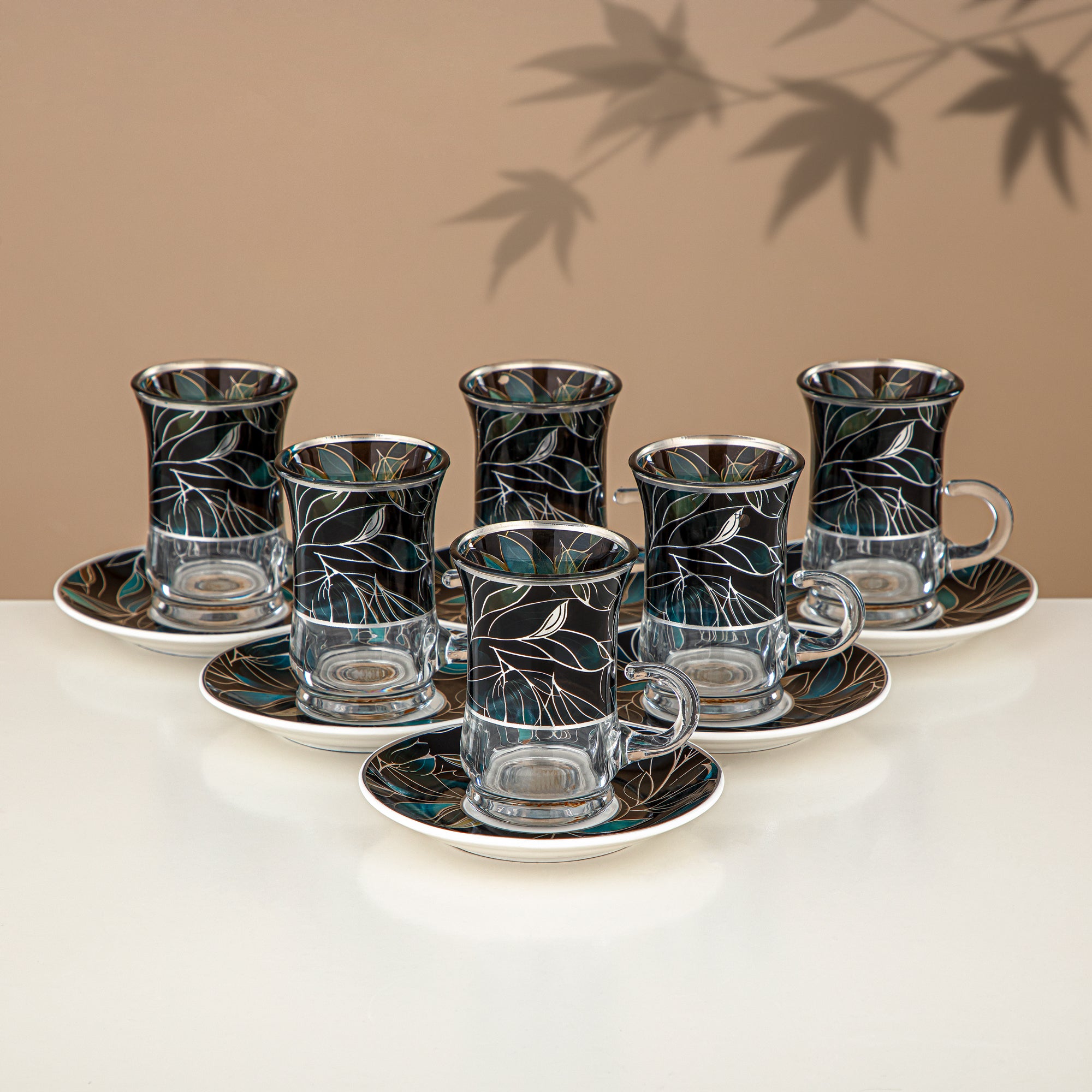 ألمرجان طقم ترامس 24 قطعة، 1 لتر + 1 لتر، مزهر ومطفي فضي (24-JBH-TR-AZ03S) - طقم الشاي والقهوة الكامل