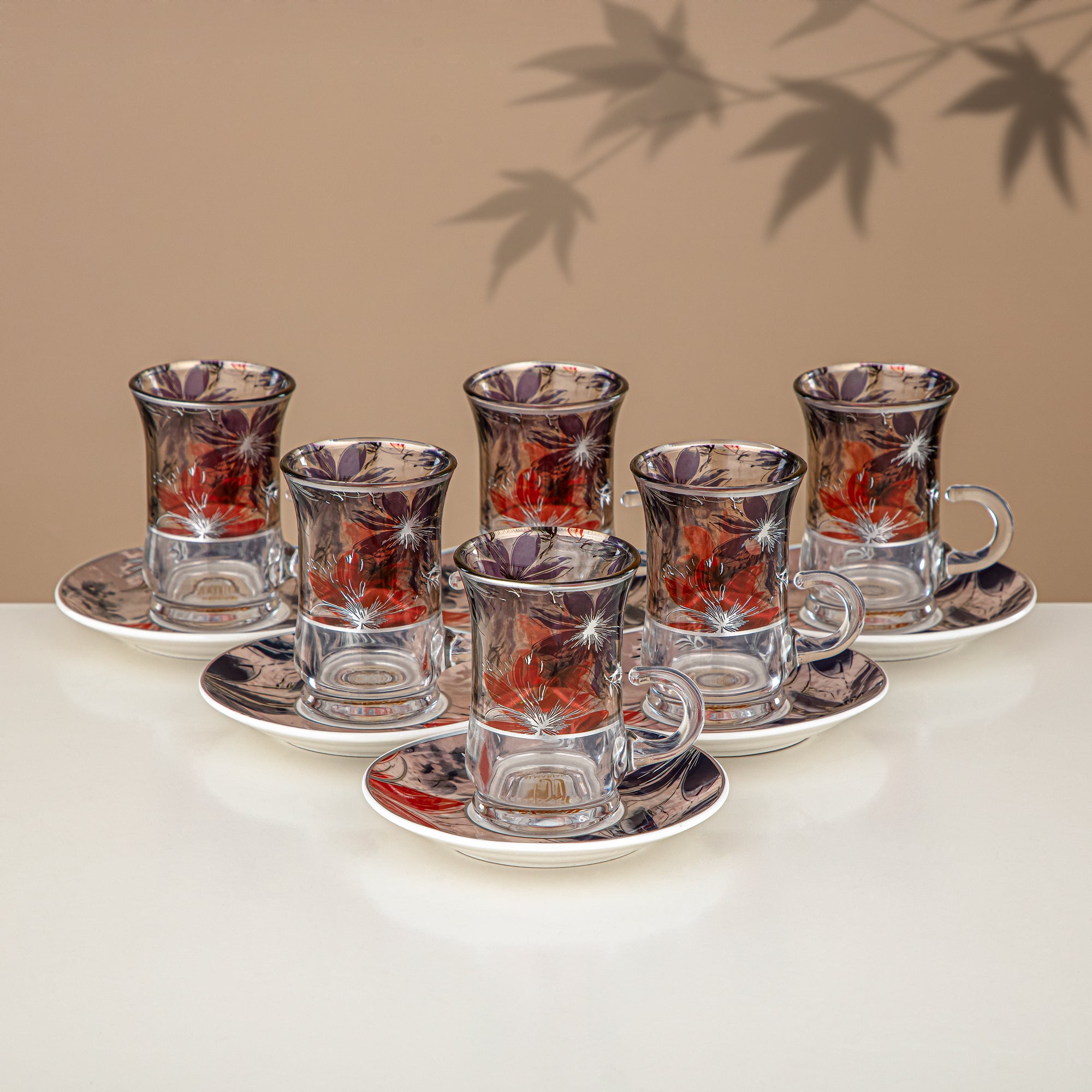 ألمرجان طقم ترامس 24 قطعة، 1 لتر + 1 لتر، مزهر ومطفي فضي (24-JBH-TR-AZ05S) - طقم الشاي والقهوة الكامل