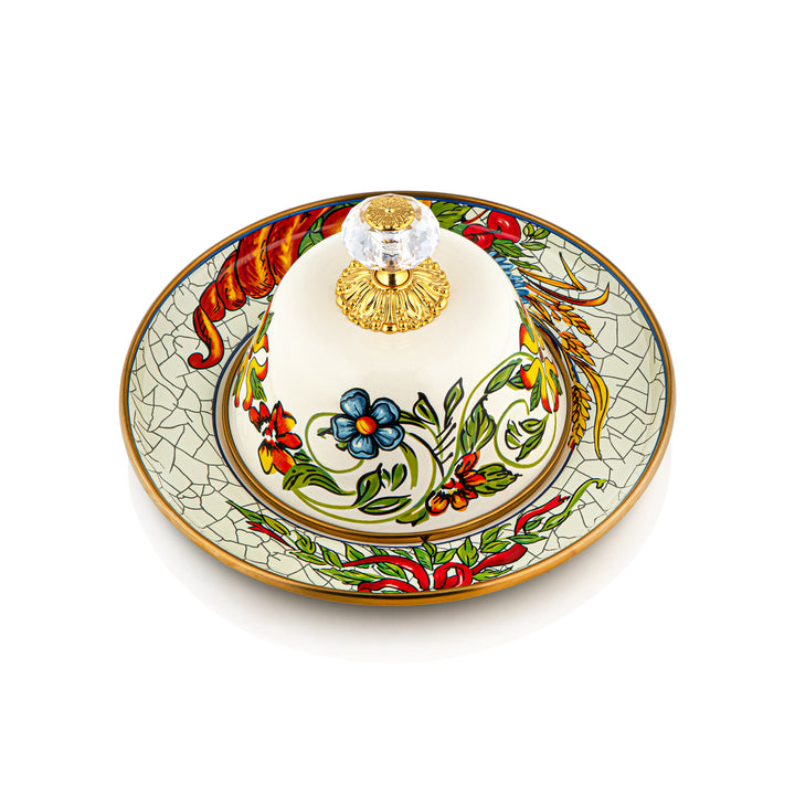 Almarjan Tohfa Collection Enamel Butter Plate - 287421128