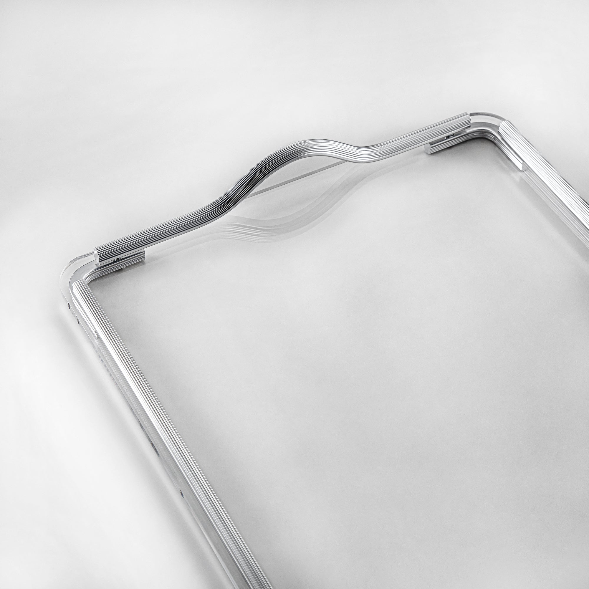 Almarjan Serving Tray, Transparent & Silver (325L-S) | Ramadan & Special Occasions