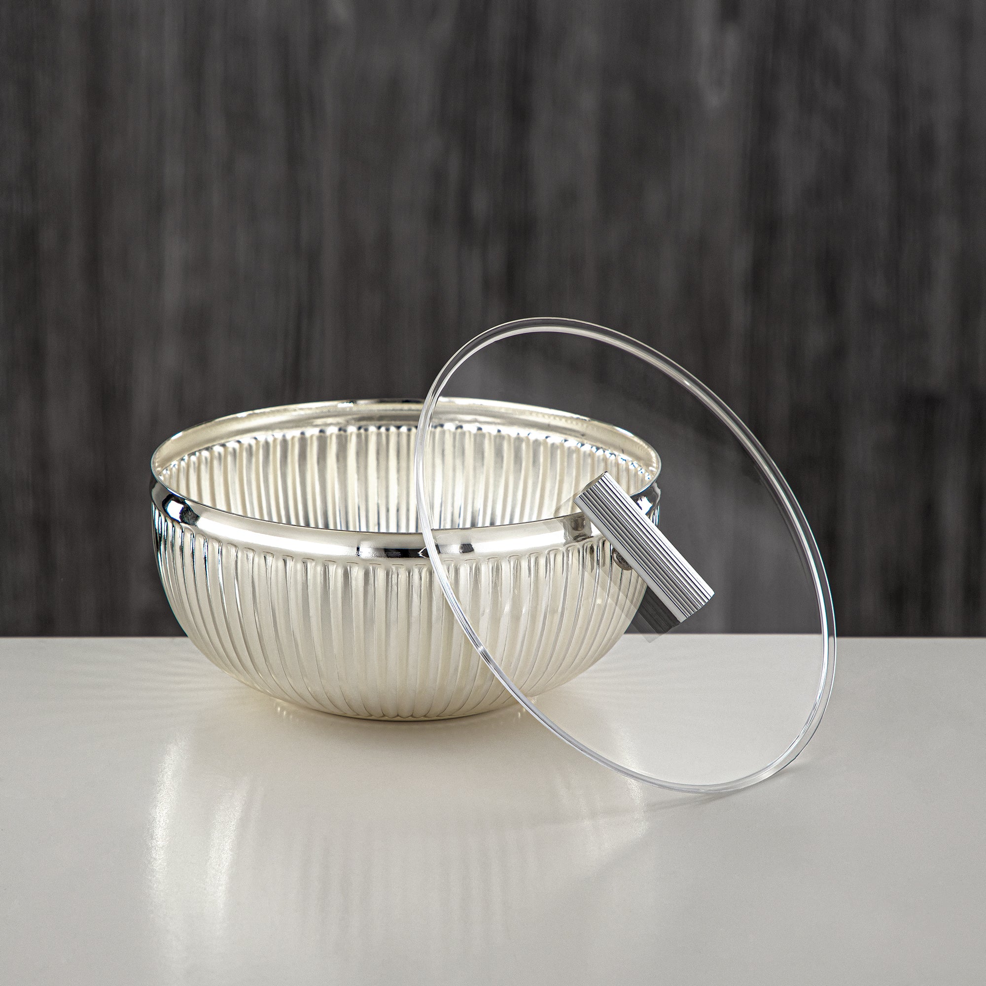 وعاء تمر المرجان فضي 13 سم (326L-S) - تقديم التمور والحلوى ورمضان والعيد