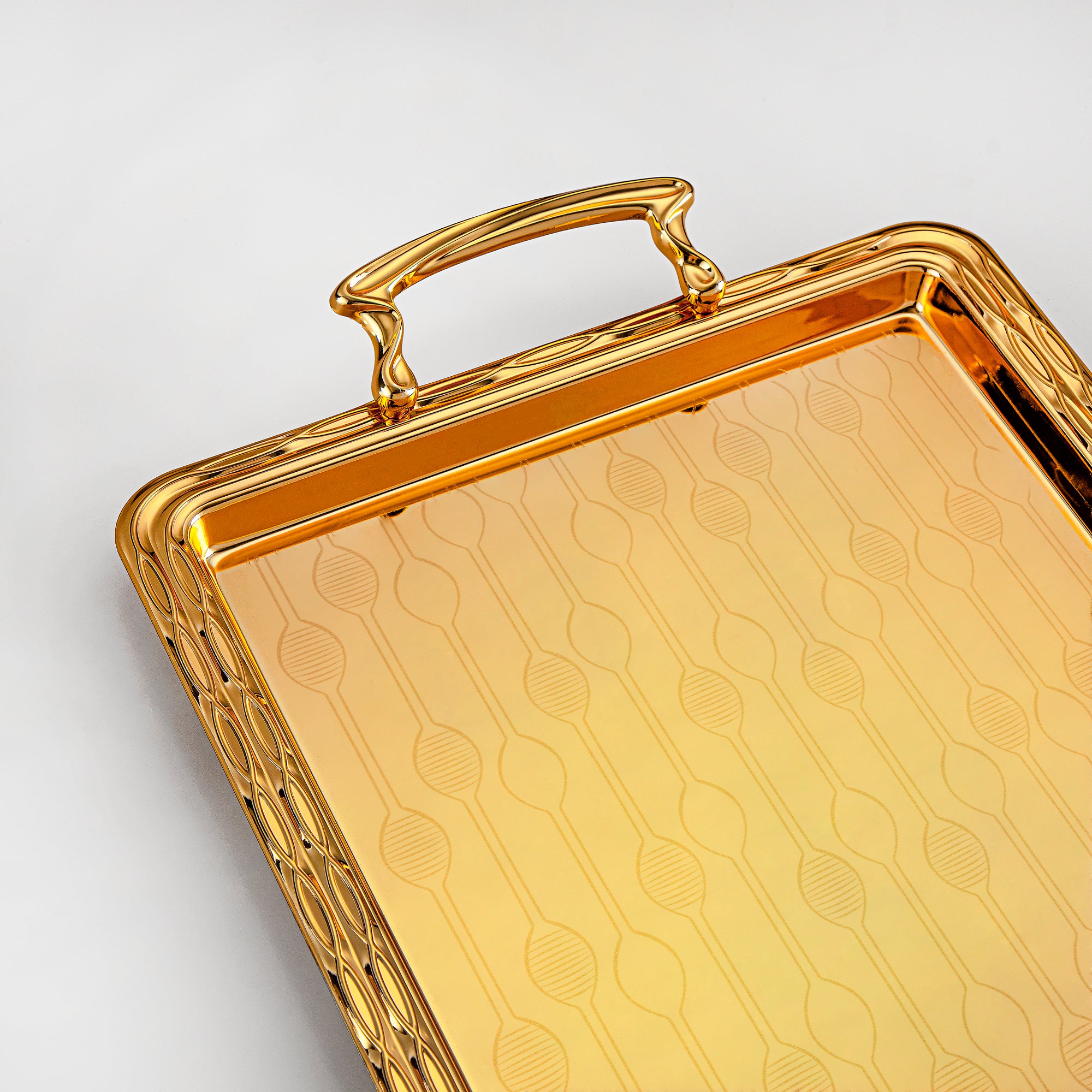 طقم صواني تقديم المرجان - 3 قطع، ذهبي (333XLLM-FG) | رمضان والمناسبات الخاصة