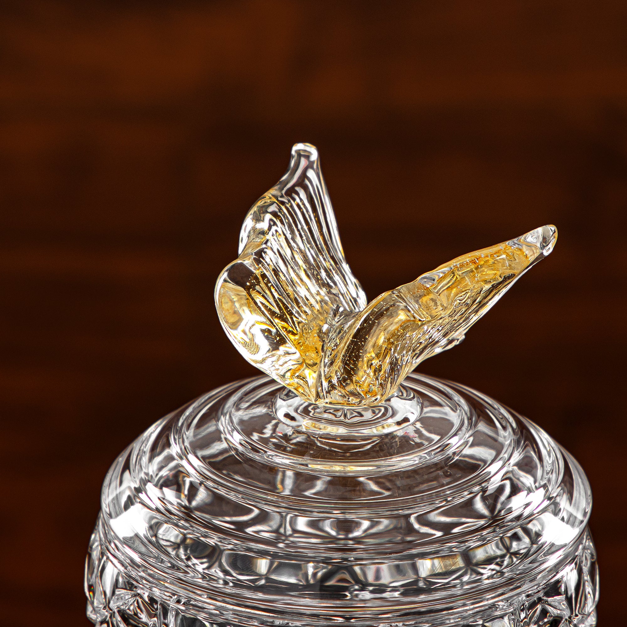 وعاء حلوى المرجان 11 سم زجاج شفاف وعسلي (41013-110L-BA) قطع أنيقة للضيافة