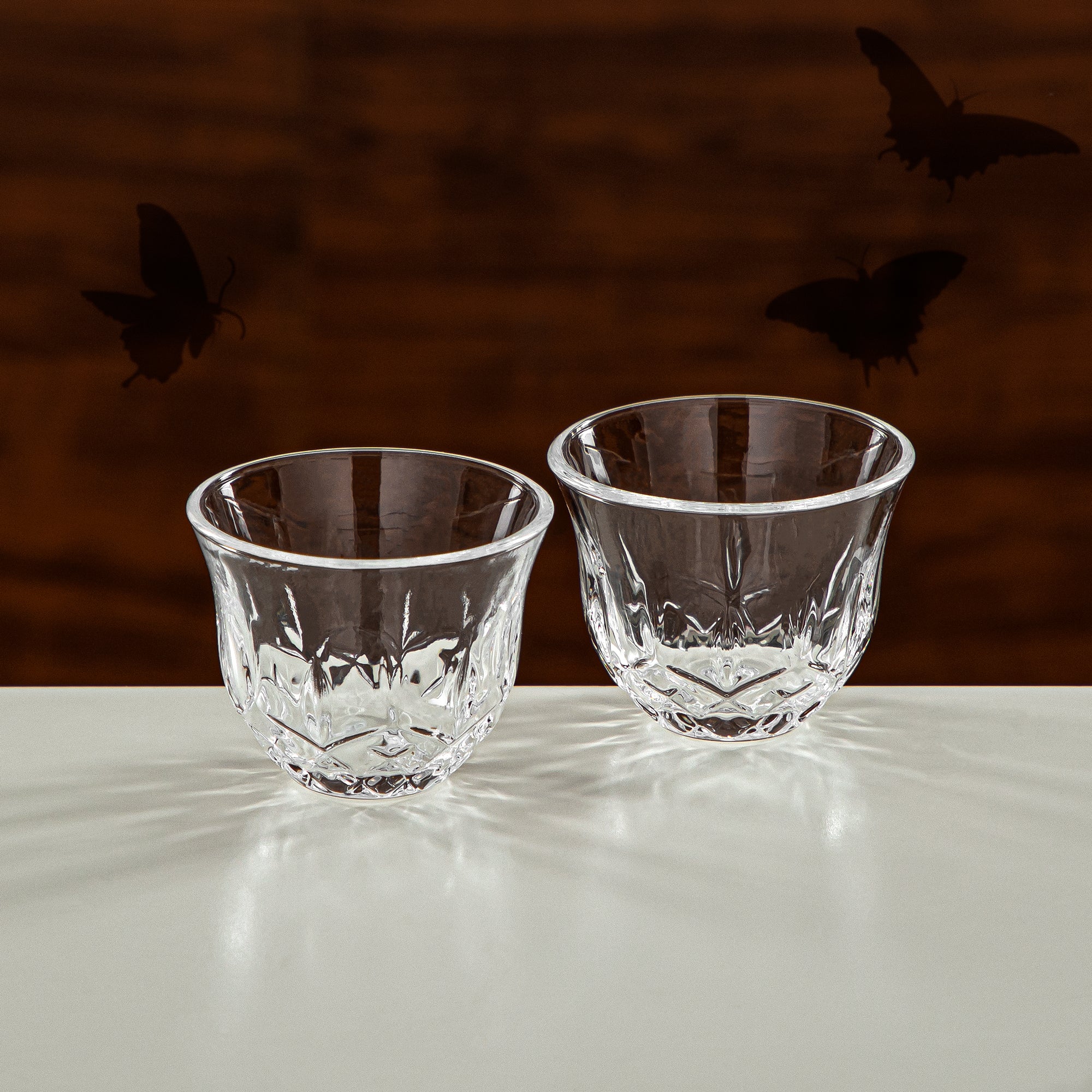 Almarjan Arabic Coffee Set 6 Pieces Glass Clear (43812-46) Elegant Hosting Pieces