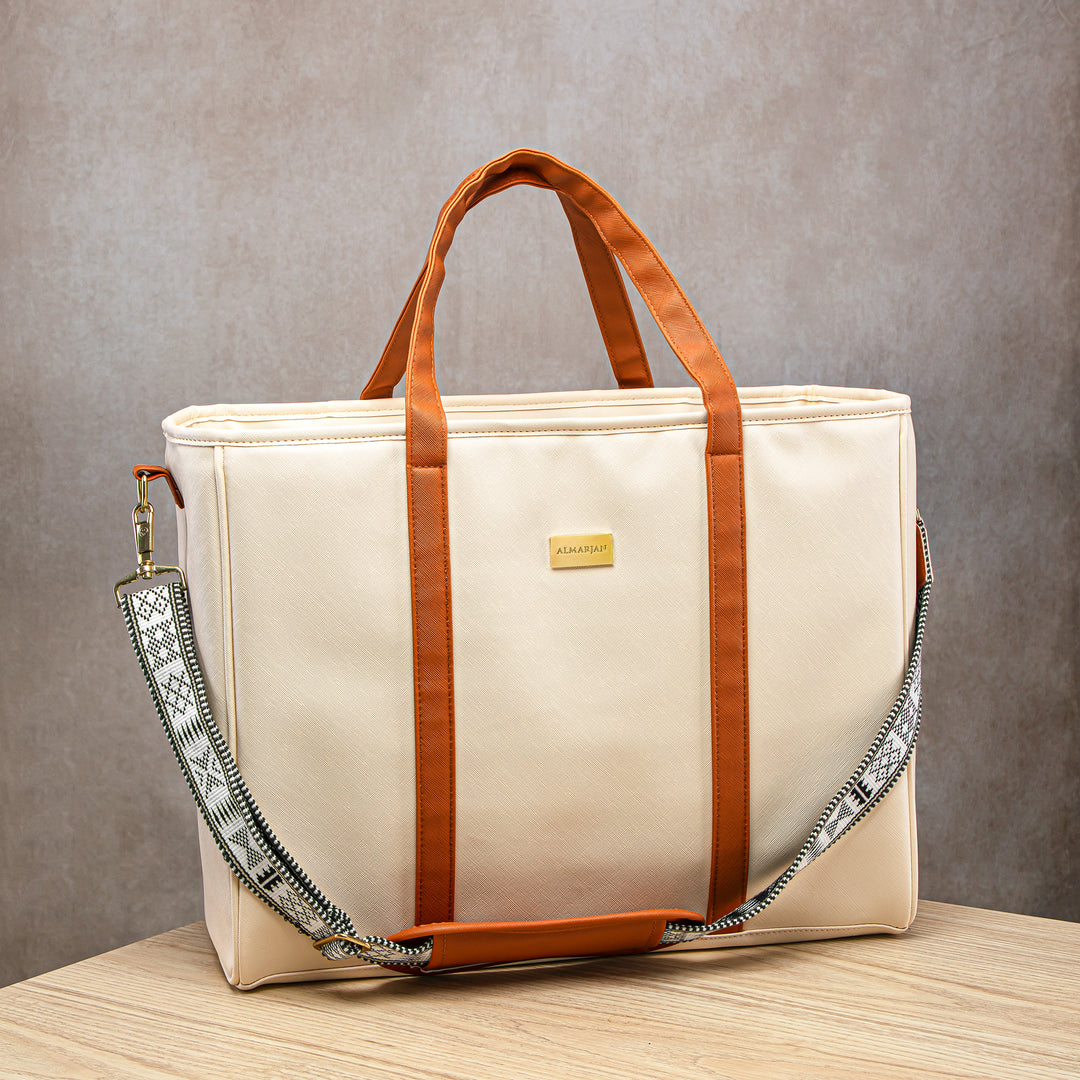 Almarjan Fashion Picnic Bag Beige - BAG2570101
